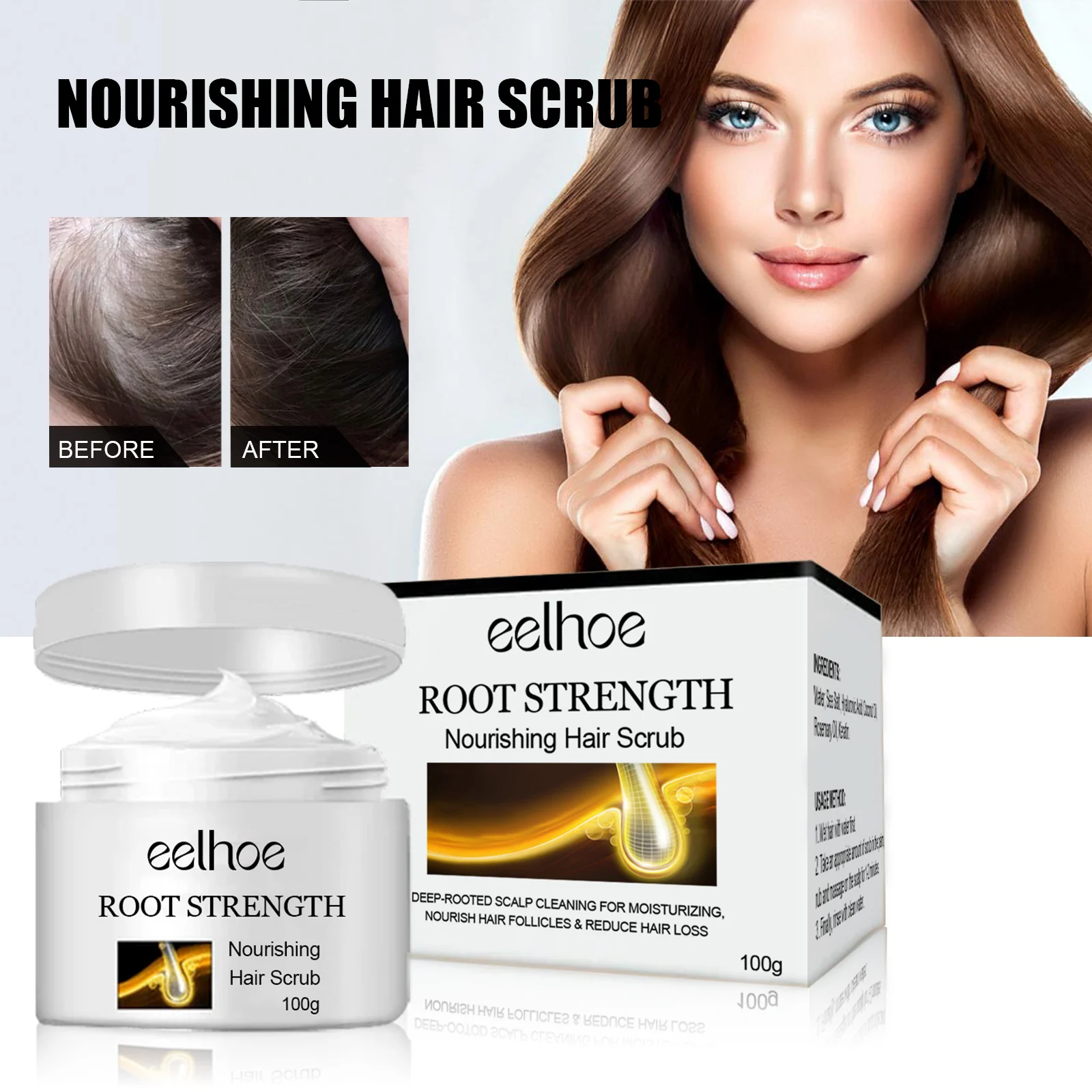 Hair Scalp Scrub 100g for Deep Root Cleaning, Hair Loss Prevention & Follicle Nourishment 2 hair scalp scrub 100g cih w22yua5q desc 2
