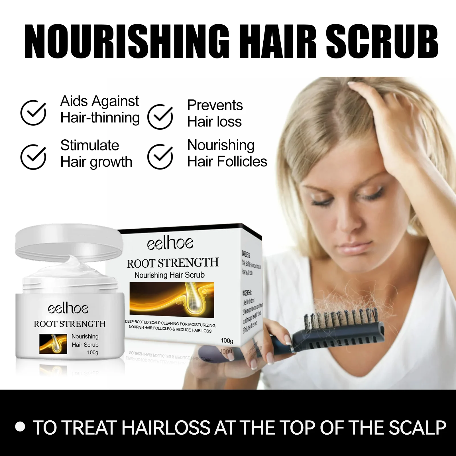 Hair Scalp Scrub 100g for Deep Root Cleaning, Hair Loss Prevention & Follicle Nourishment 5 hair scalp scrub 100g cih w22yua5q desc 5