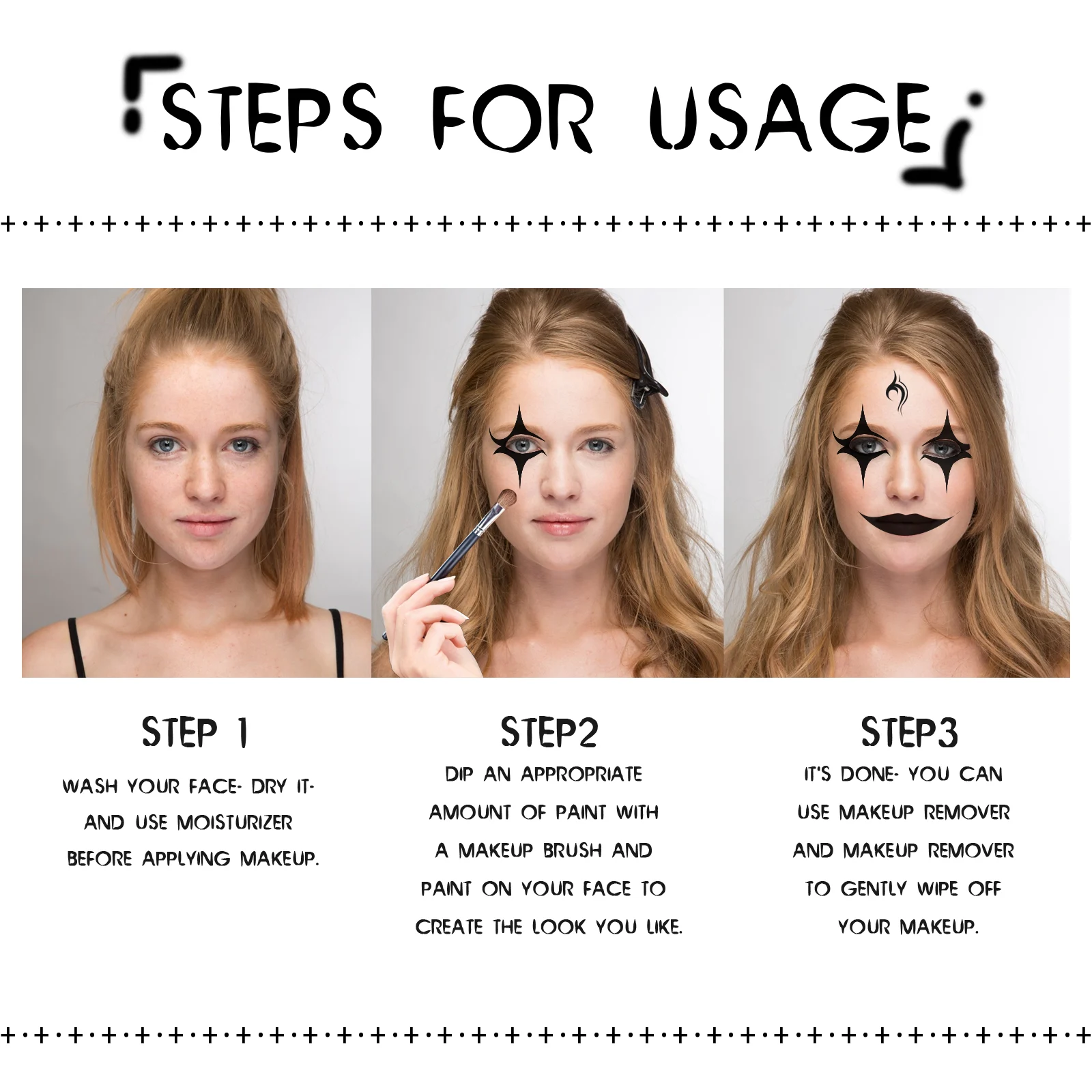 Halloween Black and White Body Paint Kit - Vampire Zombie Skeleton Face and Body Makeup 1 halloween black white body paint kit vampire zombie makeup cih fzd3xhr8 desc 1