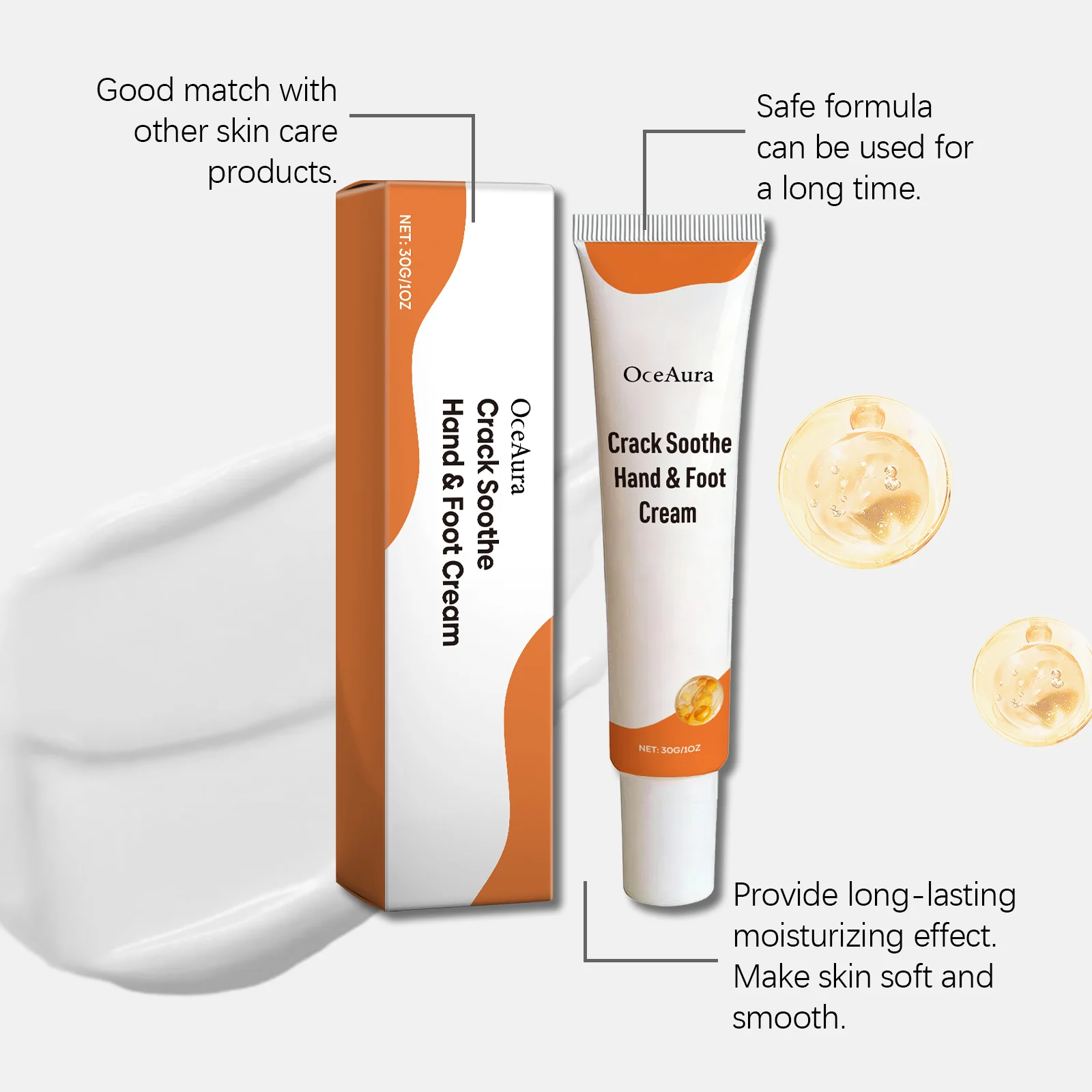 OceAura Hand & Foot Cream for Dry Cracked Skin, Long-Lasting Moisturizing, Soothes & Softens 7 hand foot moisturizing cream der ujbejq5y desc 7