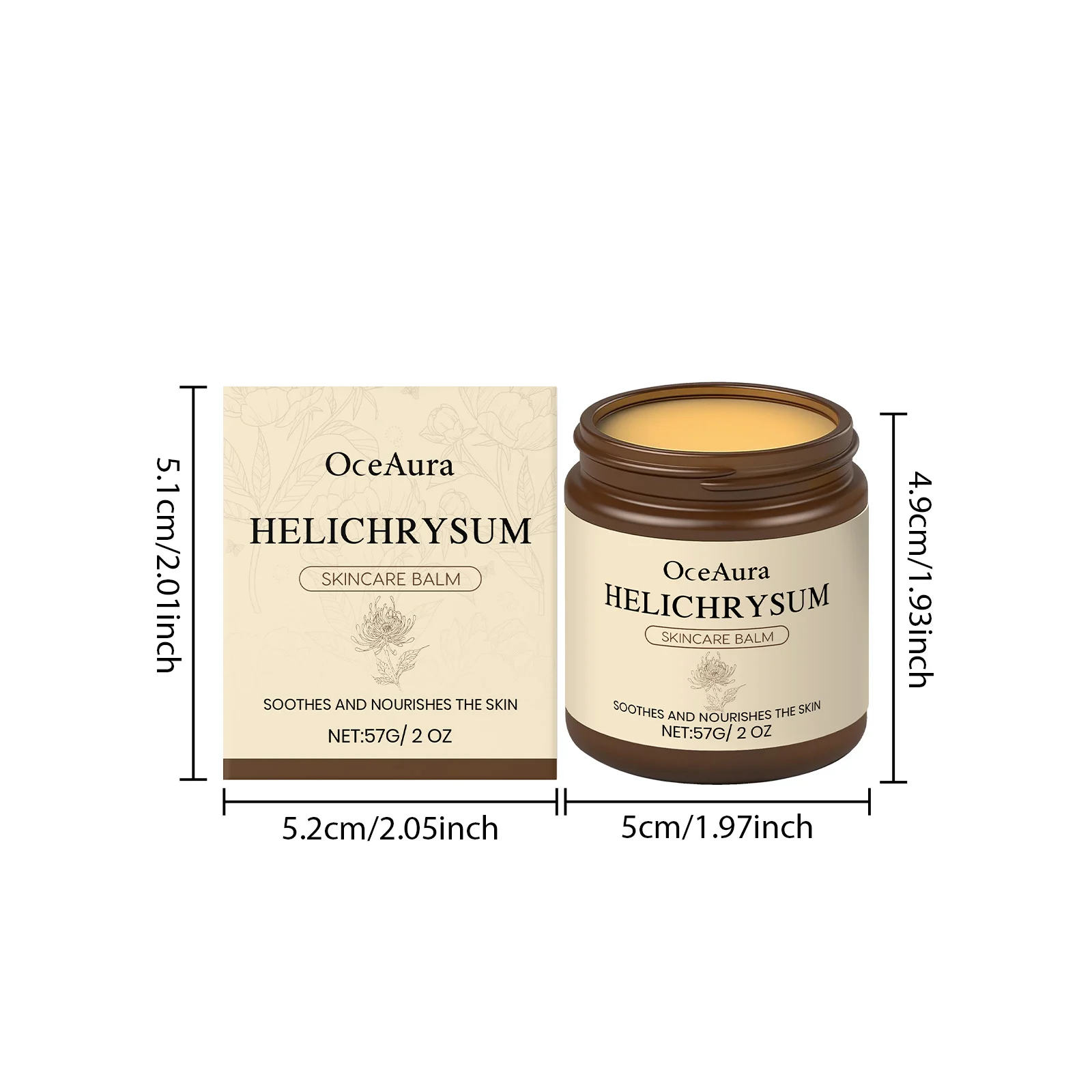 Helichrysum Skincare Balm 57g Deep Moisturizing Locking Moisture Soothing Nourishing for Sensitive Skin 1 helichrysum skincare balm 57g der mps56t5v desc 1