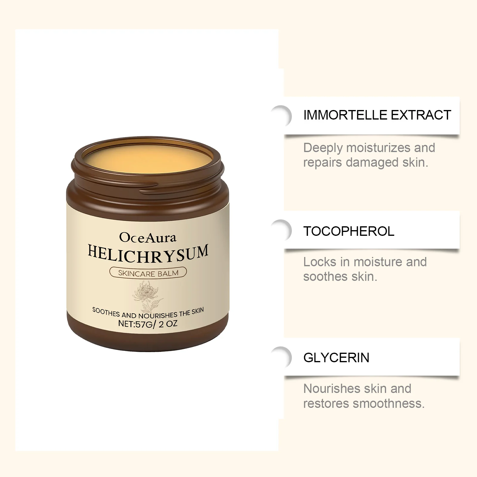 Helichrysum Skincare Balm 57g Deep Moisturizing Locking Moisture Soothing Nourishing for Sensitive Skin 6 helichrysum skincare balm 57g der mps56t5v desc 6