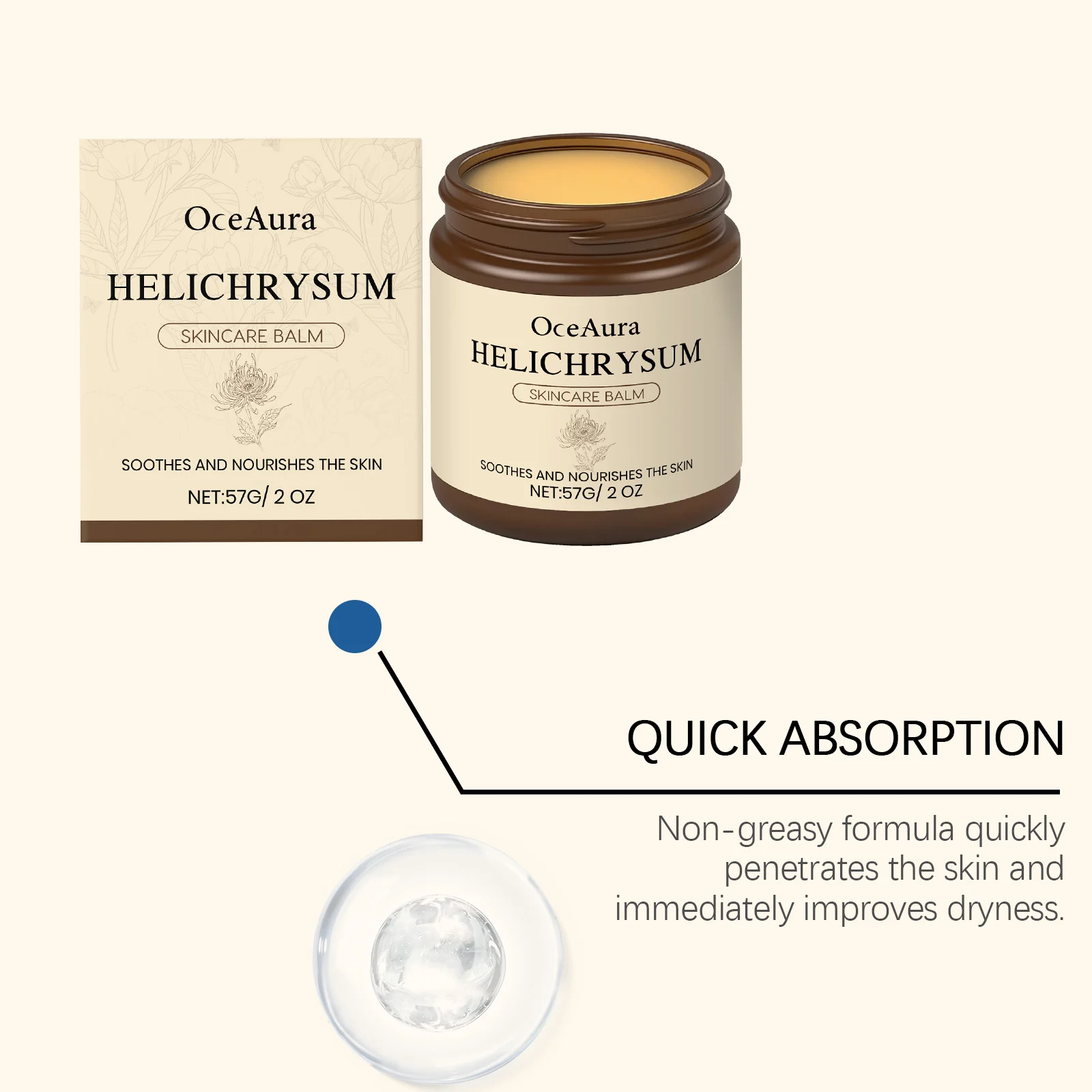 Helichrysum Skincare Balm 57g Deep Moisturizing Locking Moisture Soothing Nourishing for Sensitive Skin 7 helichrysum skincare balm 57g der mps56t5v desc 7