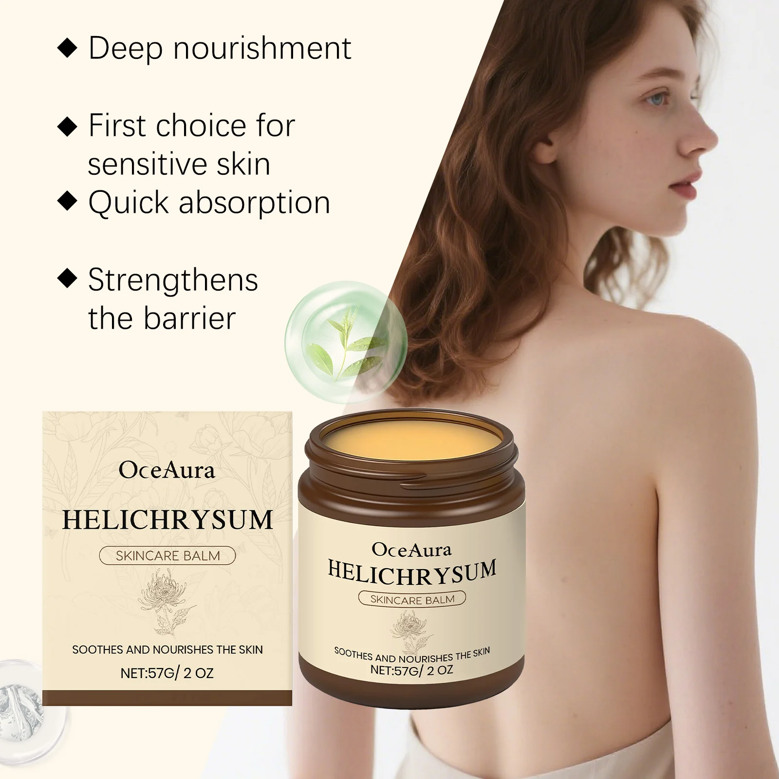 Helichrysum Skincare Balm 57g Deep Moisturizing Locking Moisture Soothing Nourishing for Sensitive Skin 8 helichrysum skincare balm 57g der mps56t5v desc 8