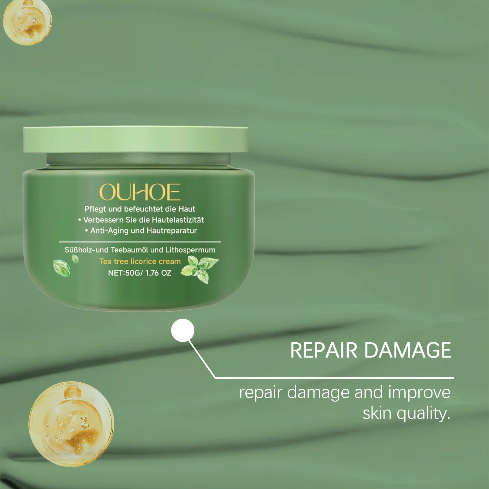 OUHOE Herbal Body Lotion with Tea Tree & Licorice for Soothing, Moisturizing & Skin Repair 7 herbal body lotion cream cih 83afrx65 desc 7