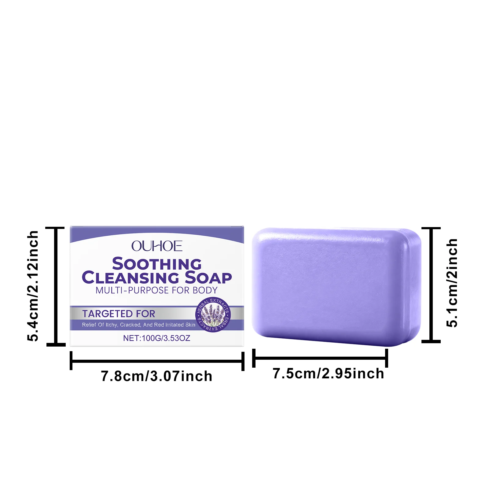Herbal Cleansing Soap for Itchy, Cracked Skin, 100g, Soothing & Barrier Strengthening 1 herbal cleansing soap itchy cracked skin 100g der dq8munx2 desc 1