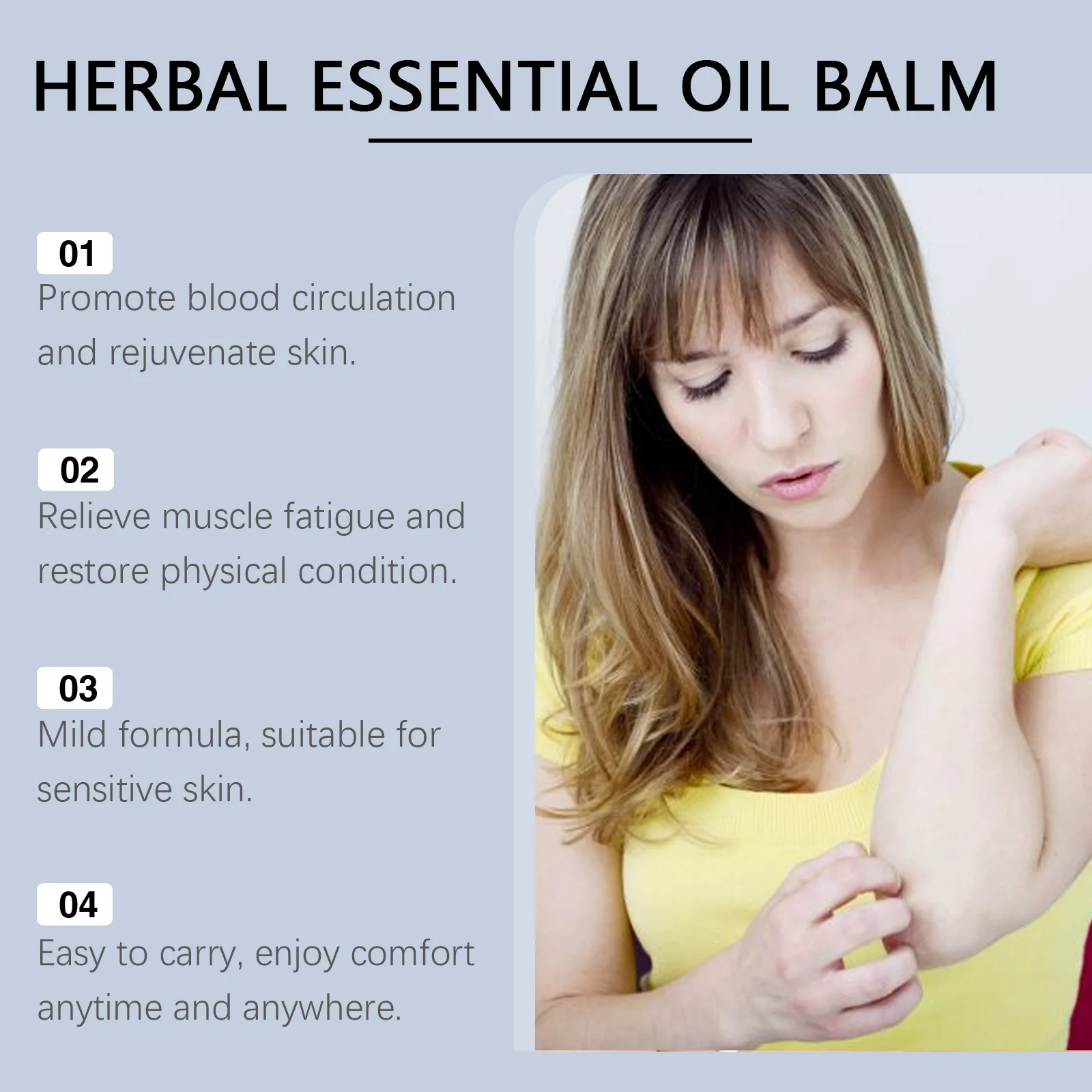 Herbal Essential Oil Balm 13g for Muscle Relief & Skin Rejuvenation Portable Tin 5 herbal essential oil balm 13g cih ggrzegej desc 5