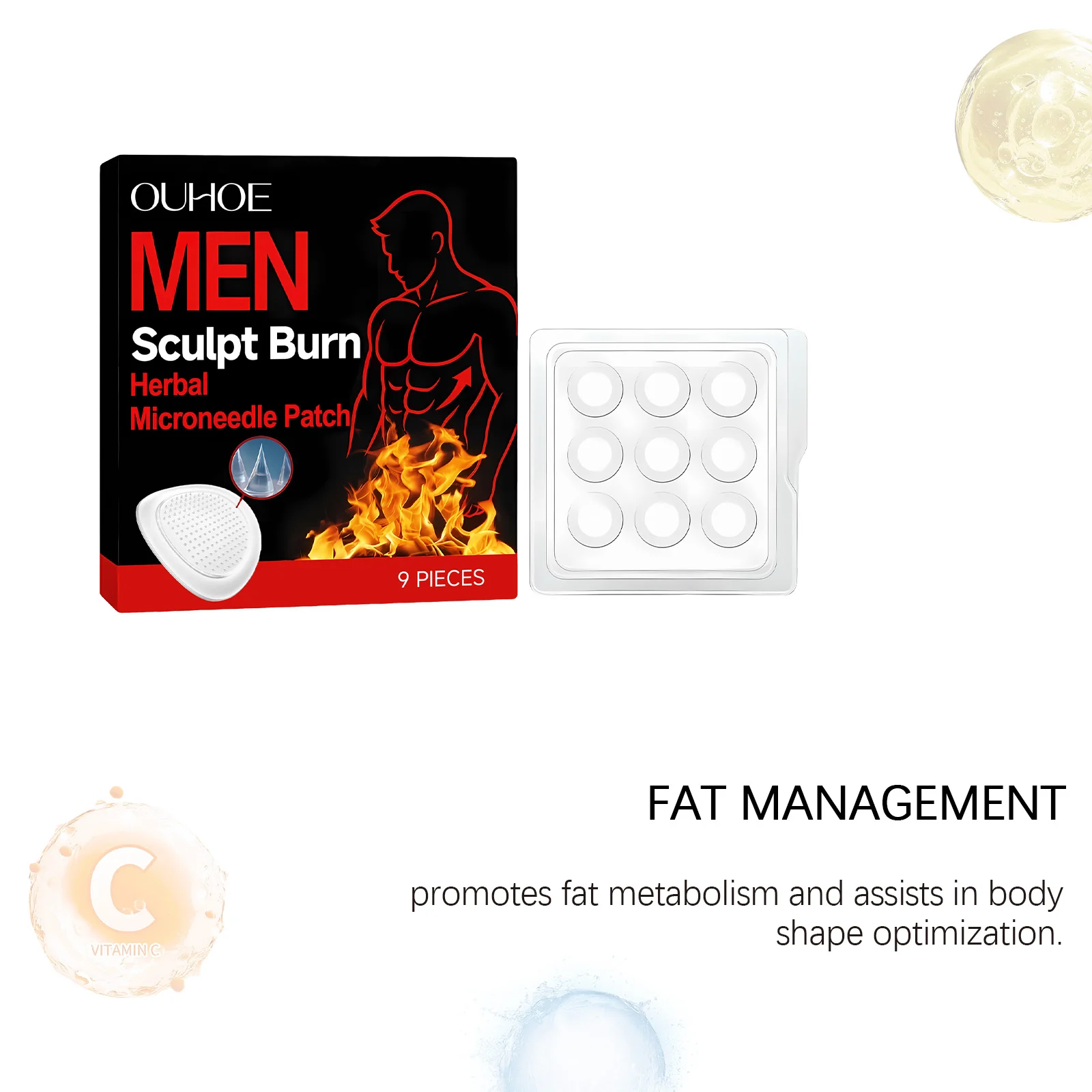 Herbal Microneedle Body Patch for Men Support Hormone Balance & Stress Relief 9 Pieces 10 herbal microneedle body patch men hormone balance stress relief der cy9qz67a desc 10