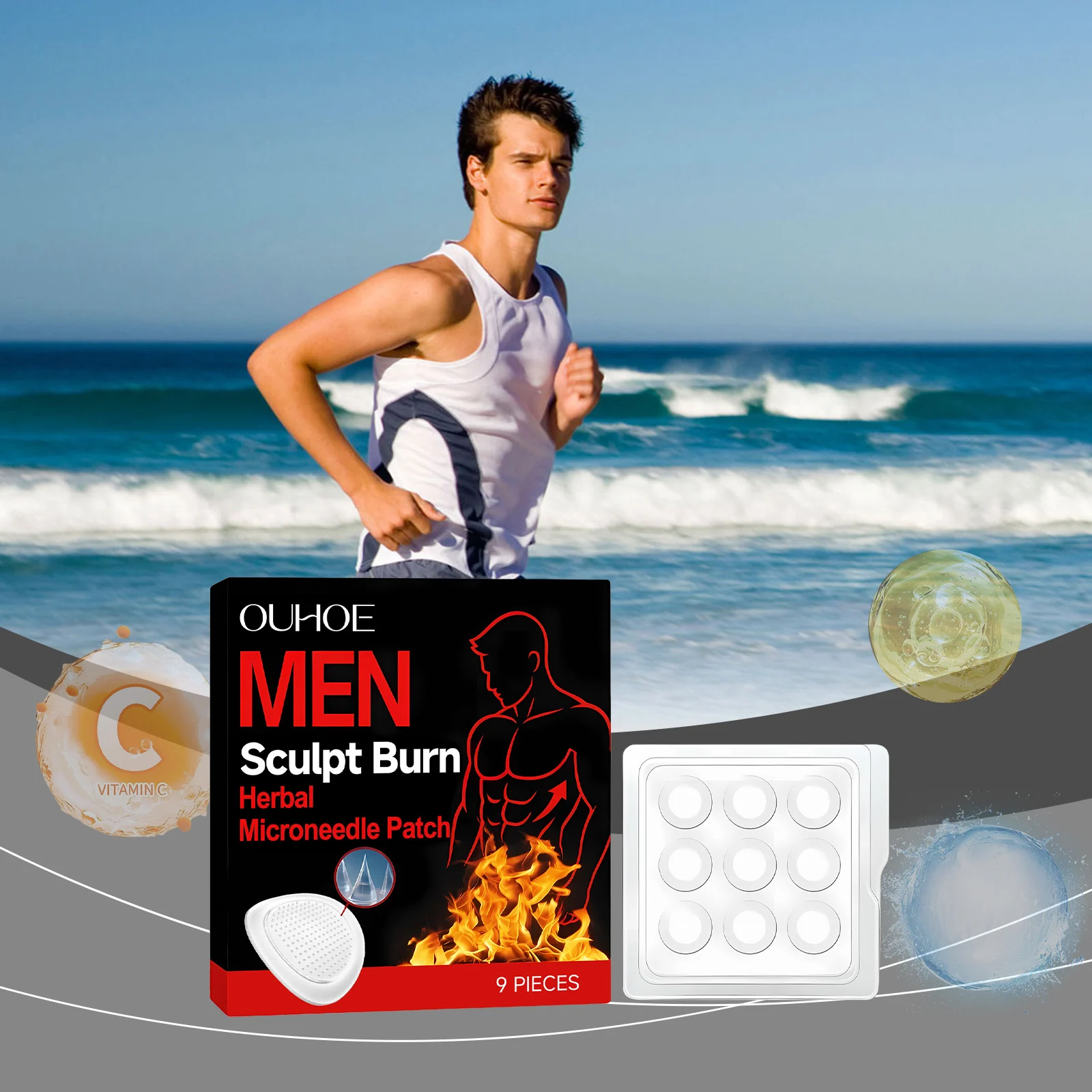 Herbal Microneedle Body Patch for Men Support Hormone Balance & Stress Relief 9 Pieces 2 herbal microneedle body patch men hormone balance stress relief der cy9qz67a desc 2