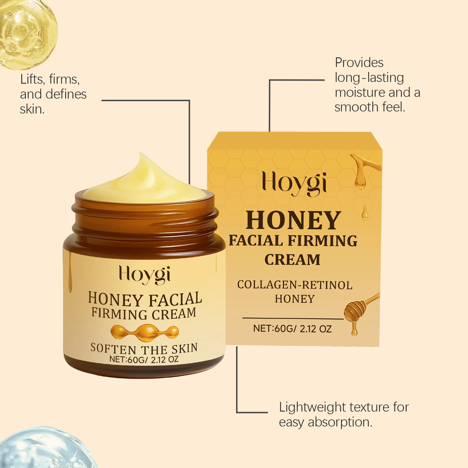 Honey Facial Firming Cream 60g with Niacinamide & Retinol for Deep Moisturizing and Soothing Skin 6 honey facial firming cream 60g der z5pfch87 desc 6
