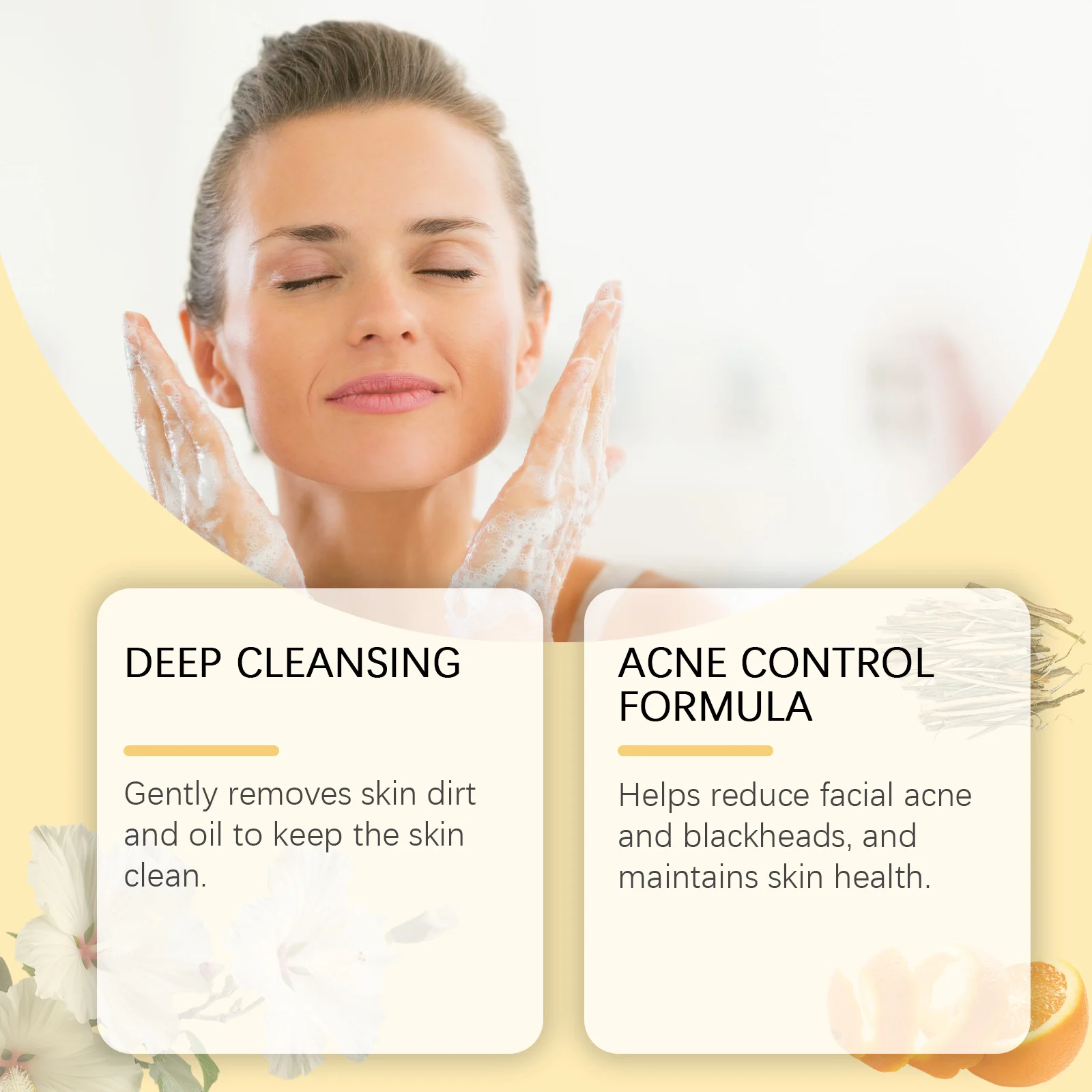 OUHOE Gentle Honey Foam Facial Wash - Deep Cleansing, Acne Control, Oil Balance 5 honey foam facial wash cih ue6nc3tq desc 5