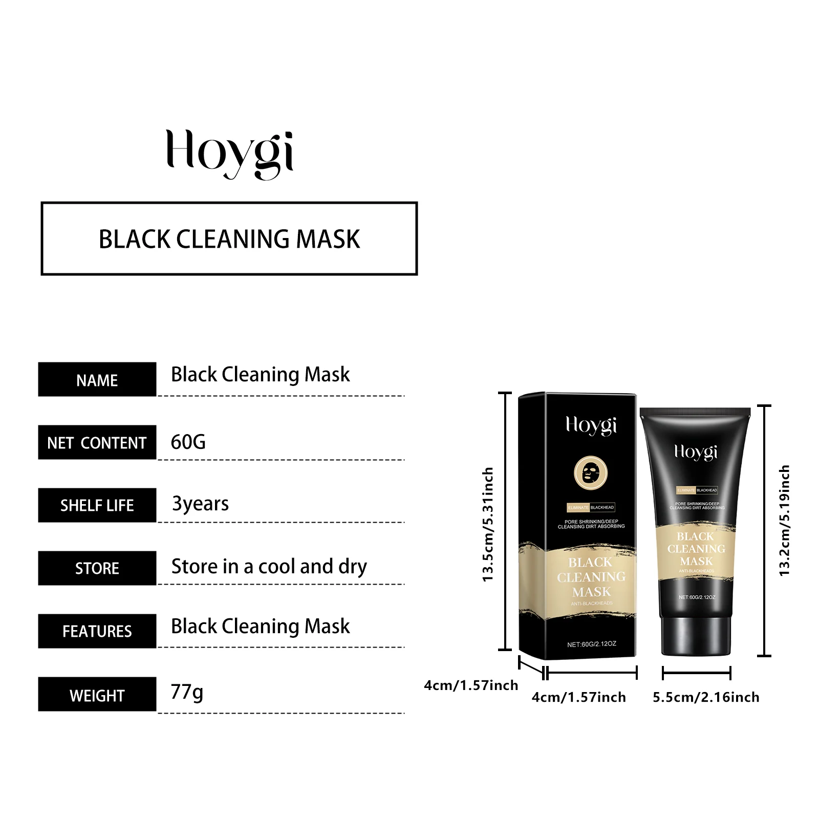 Blackhead Peel-Off Mask with Perilla Extract - Deep Pore Cleansing & Shrinking Facial Mask 60g for All Skin Types 1 hoygi blackhead peel off mask 60g cih dp6kvp6u desc 1