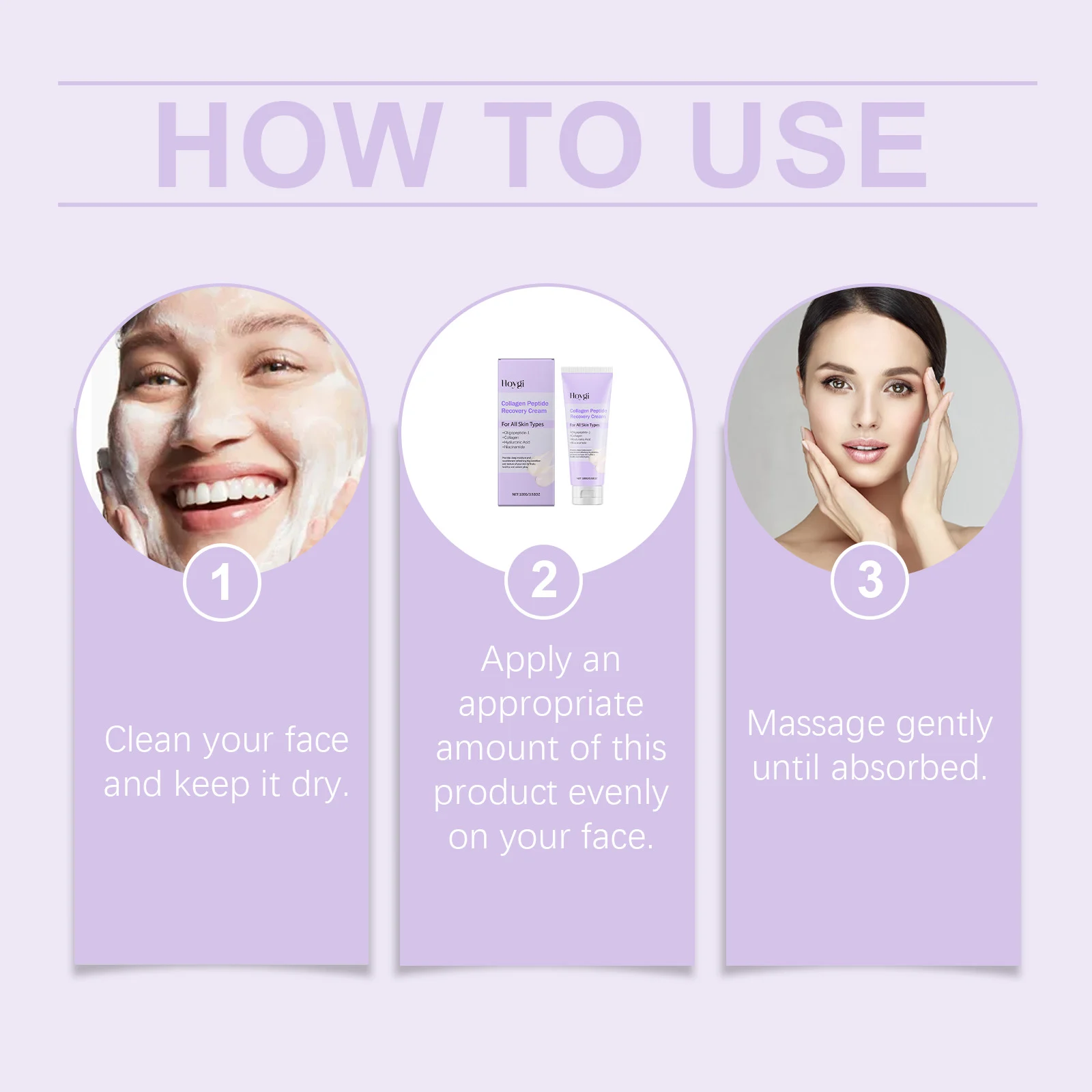 Collagen Peptide Anti-Aging Recovery Cream 100g For Wrinkles & Firming Moisturizer 4 hoygi collagen peptide anti aging recovery cream 100g cih 8uv5p2gw desc 4