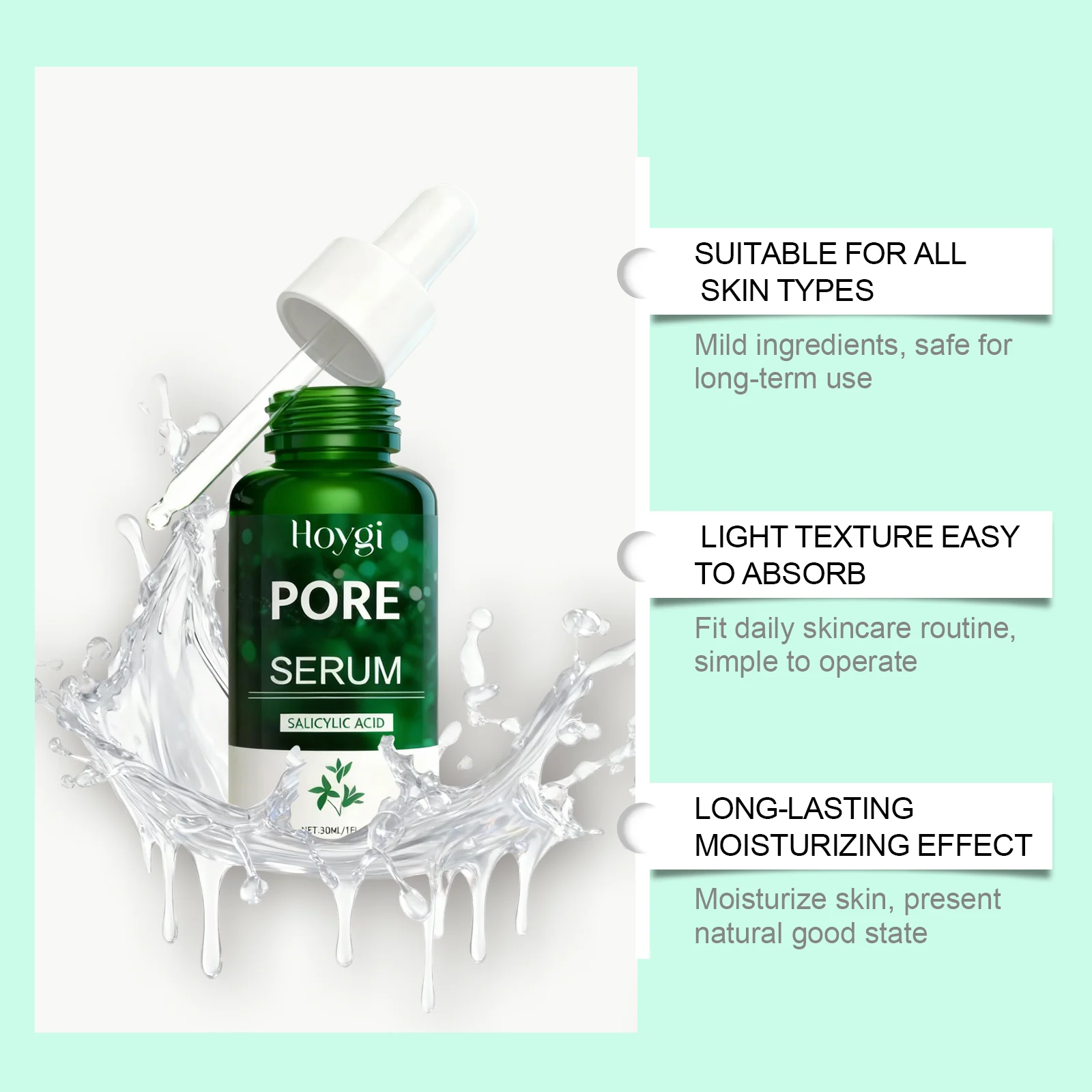 Hydrating Serum for Face with Black Lingzhi Extract and Salicylic Acid 30ml 8 hoygi hydrating serum 30ml black lingzhi salicylic acid der cjxtqsa3 desc 8