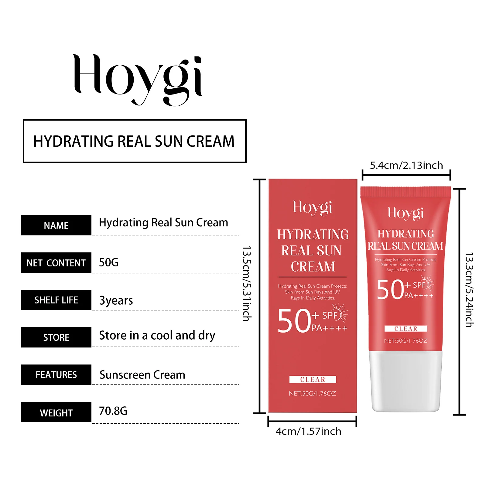 Hydrating Soothing Sun Cream SPF50+ PA++++ For Face & Body, Lightweight Non-Greasy Daily Sunscreen 1 hoygi hydrating soothing sun cream spf50 pa cih rfscmrjr desc 1