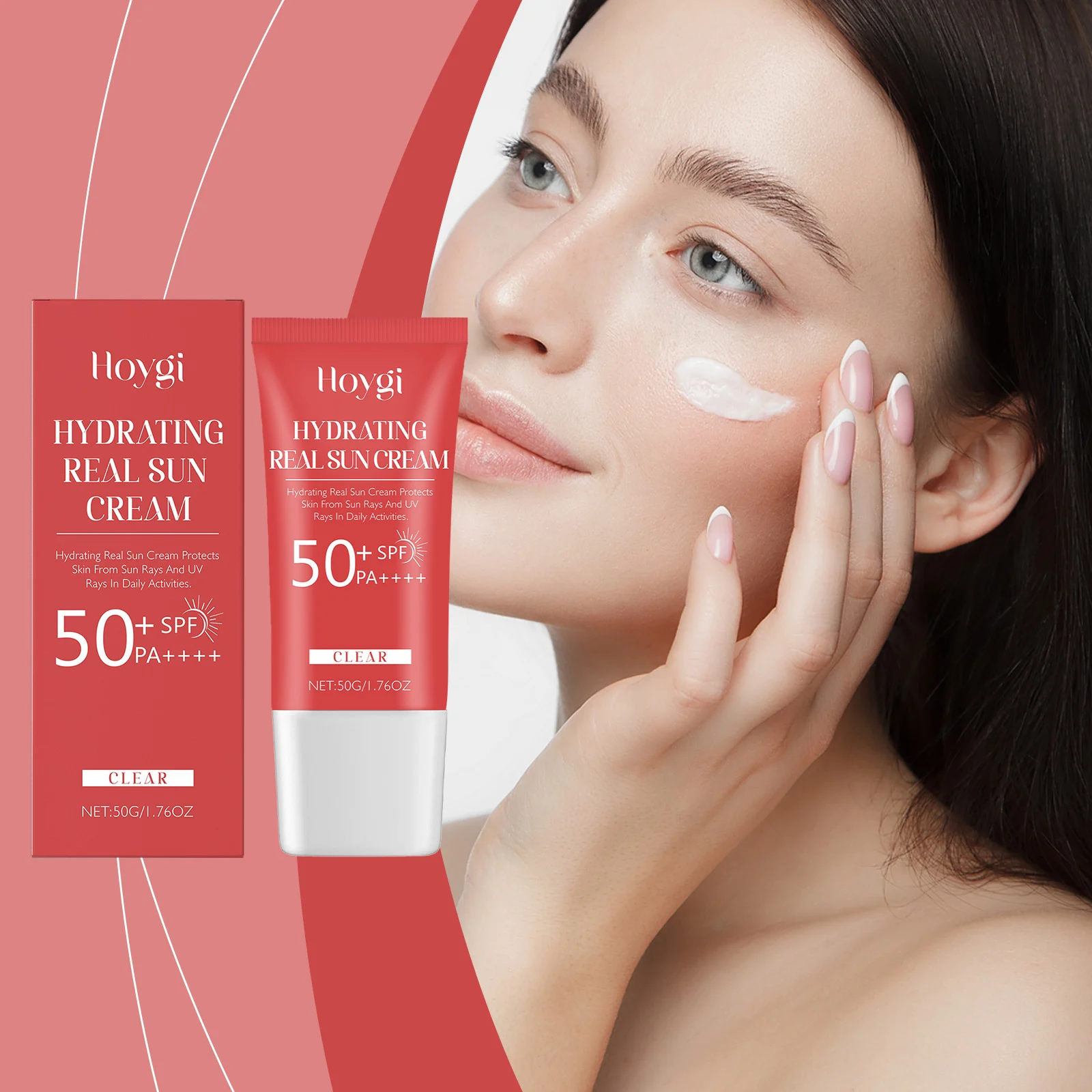 Hydrating Soothing Sun Cream SPF50+ PA++++ For Face & Body, Lightweight Non-Greasy Daily Sunscreen 2 hoygi hydrating soothing sun cream spf50 pa cih rfscmrjr desc 2