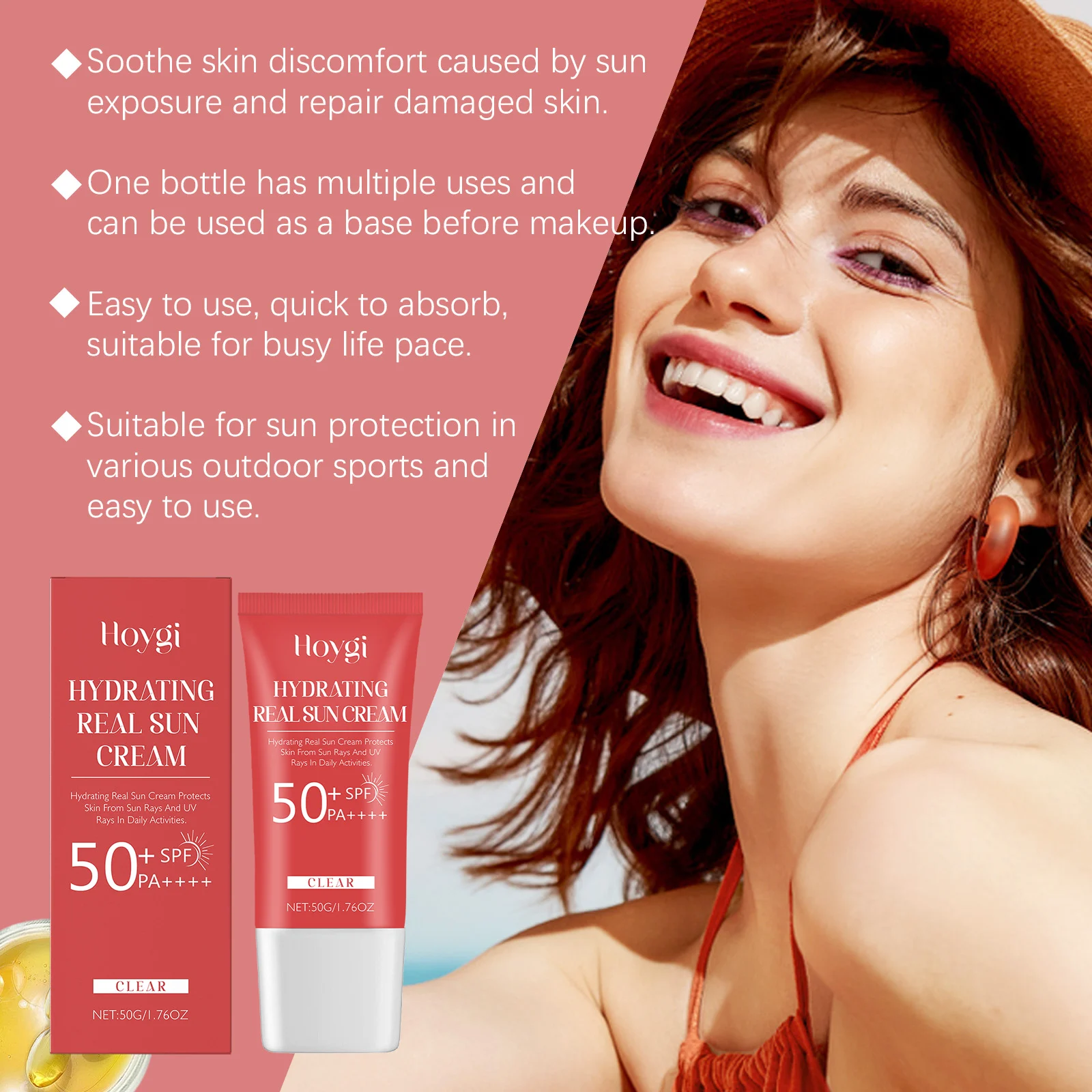 Hydrating Soothing Sun Cream SPF50+ PA++++ For Face & Body, Lightweight Non-Greasy Daily Sunscreen 5 hoygi hydrating soothing sun cream spf50 pa cih rfscmrjr desc 5