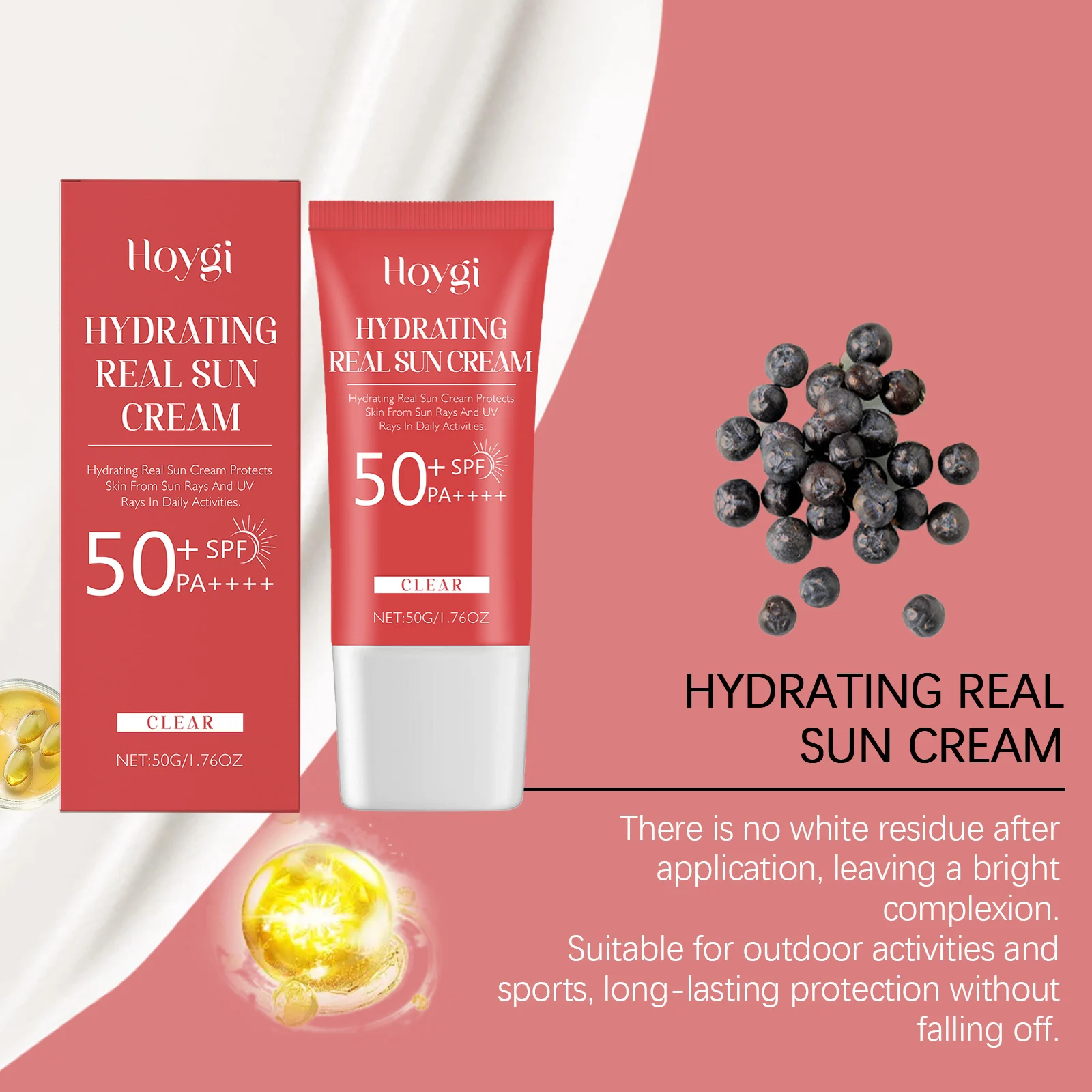 Hydrating Soothing Sun Cream SPF50+ PA++++ For Face & Body, Lightweight Non-Greasy Daily Sunscreen 7 hoygi hydrating soothing sun cream spf50 pa cih rfscmrjr desc 7