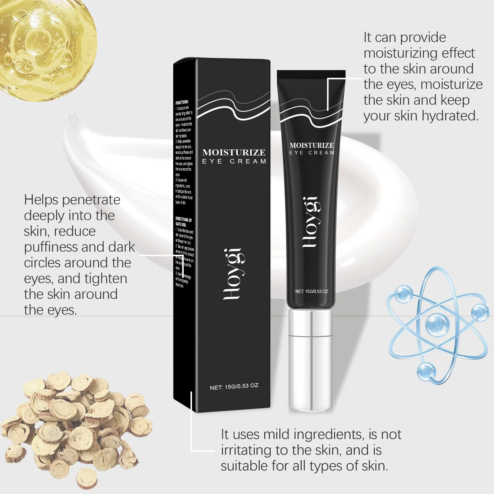 Eye Cream Hydrating Moisturizing Nourishing Reduce Puffiness Dark Circles Fine Lines 15g 6 hoygi moisturizing eye cream 15g cih 2yra5a2w desc 6