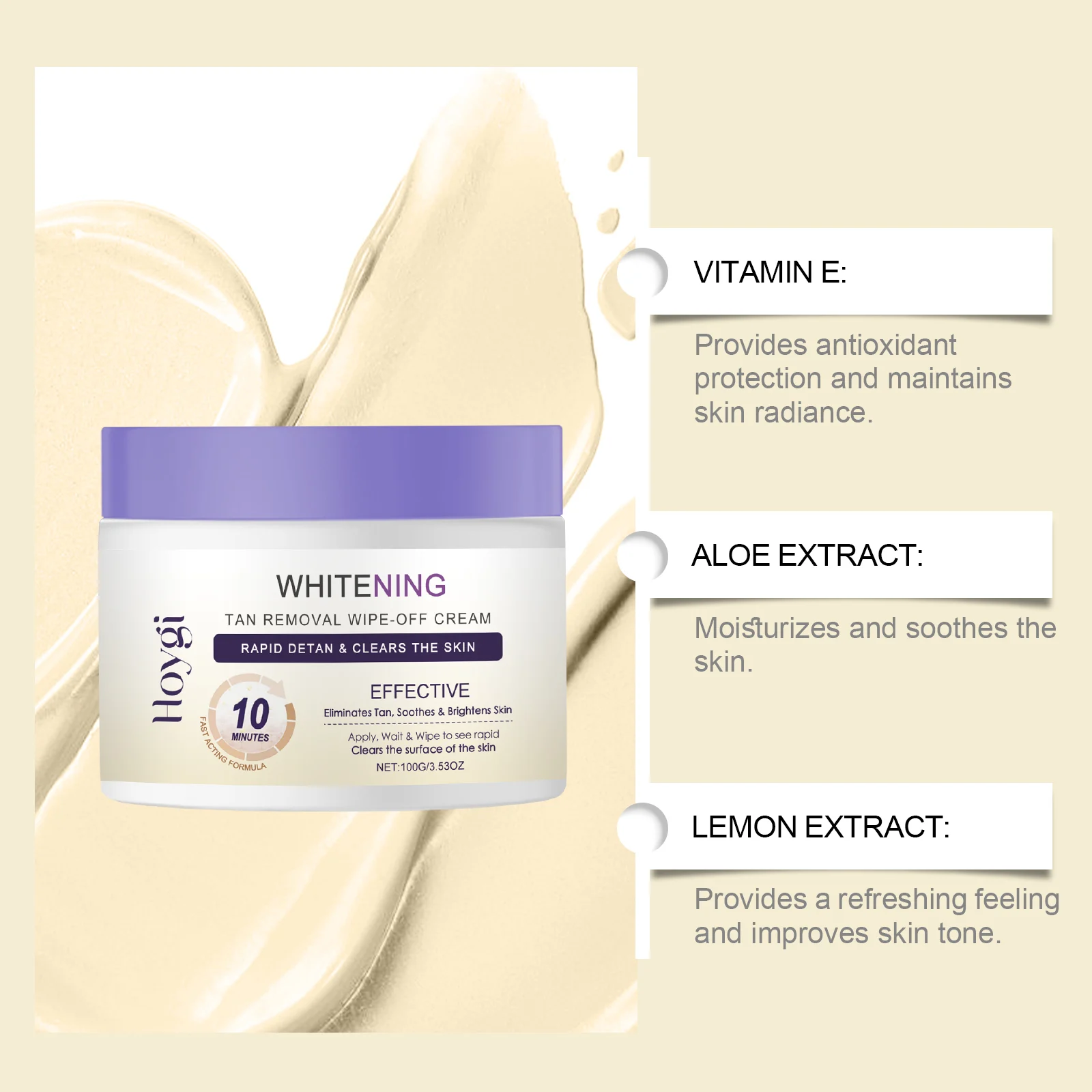 Skin Whitening Body Lotion 100g with Lemon & Aloe Extract for Tan Removal & Moisturizing 6 hoygi skin whitening body lotion 100g cih 7jmgth5v desc 6