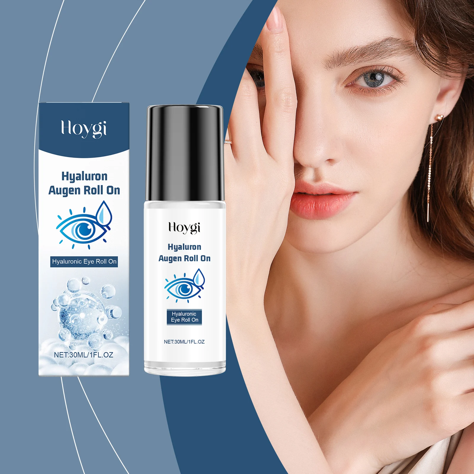 Hyaluronic Acid Eye Roller 30ml with Ceramide & Niacinamide for Deep Hydration and Dark Circles 2 hyaluronic acid eye roller 30ml cih wbymjt3q desc 2