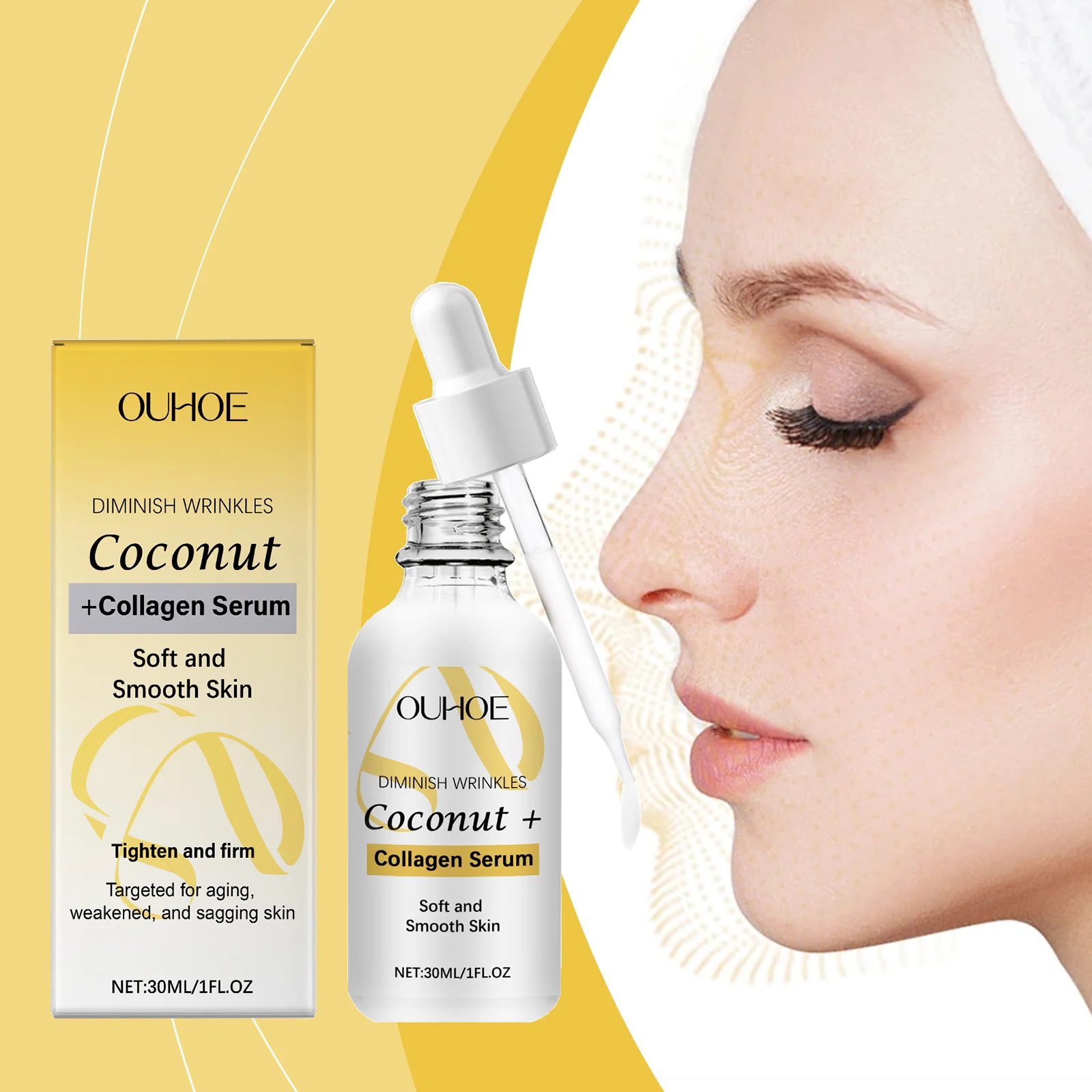 Hyaluronic Acid Facial Serum 30ml Hydrating Brightening Anti-Dryness with Coconut & Collagen 2 hyaluronic acid facial serum 30ml cih marabx3c desc 2