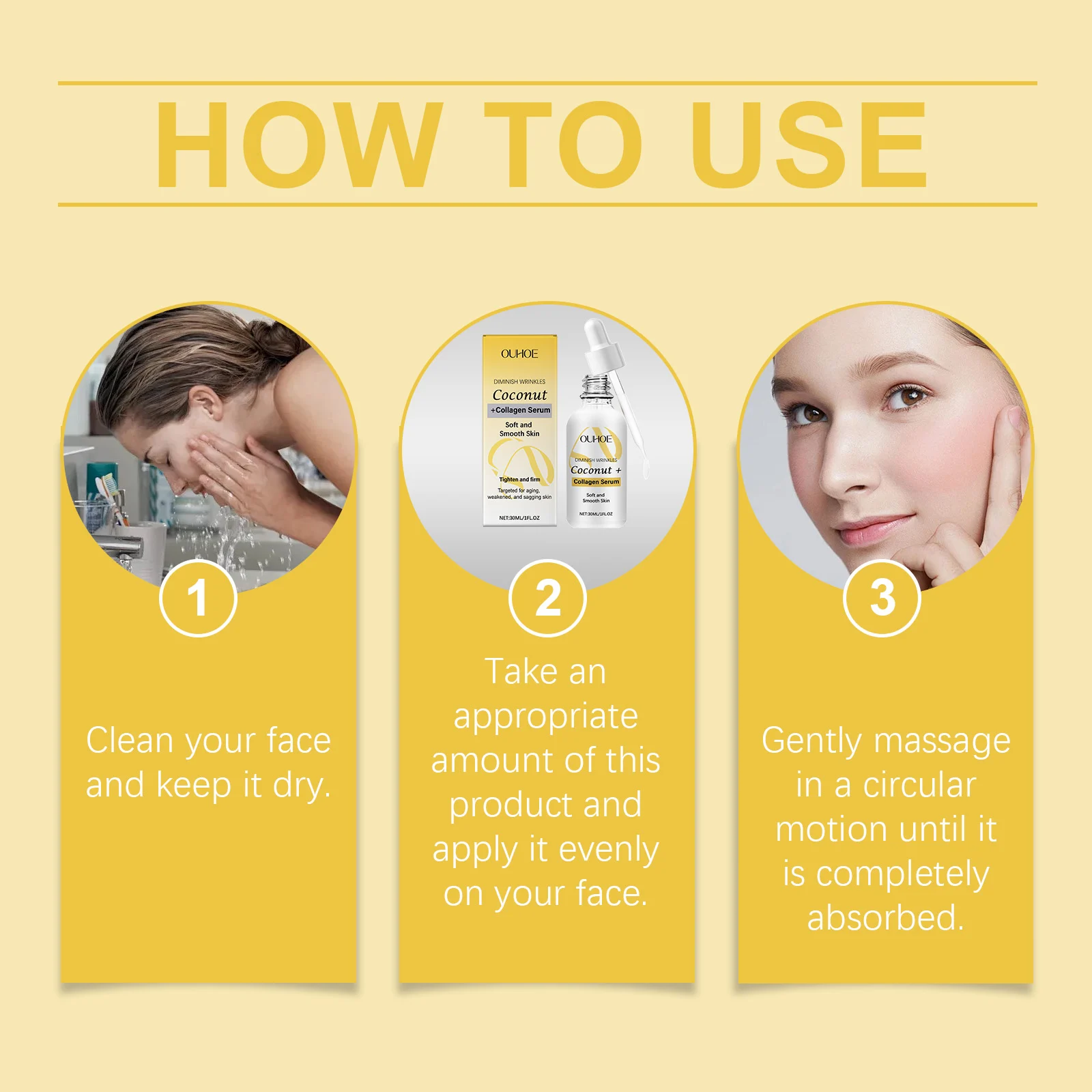 Hyaluronic Acid Facial Serum 30ml Hydrating Brightening Anti-Dryness with Coconut & Collagen 4 hyaluronic acid facial serum 30ml cih marabx3c desc 4