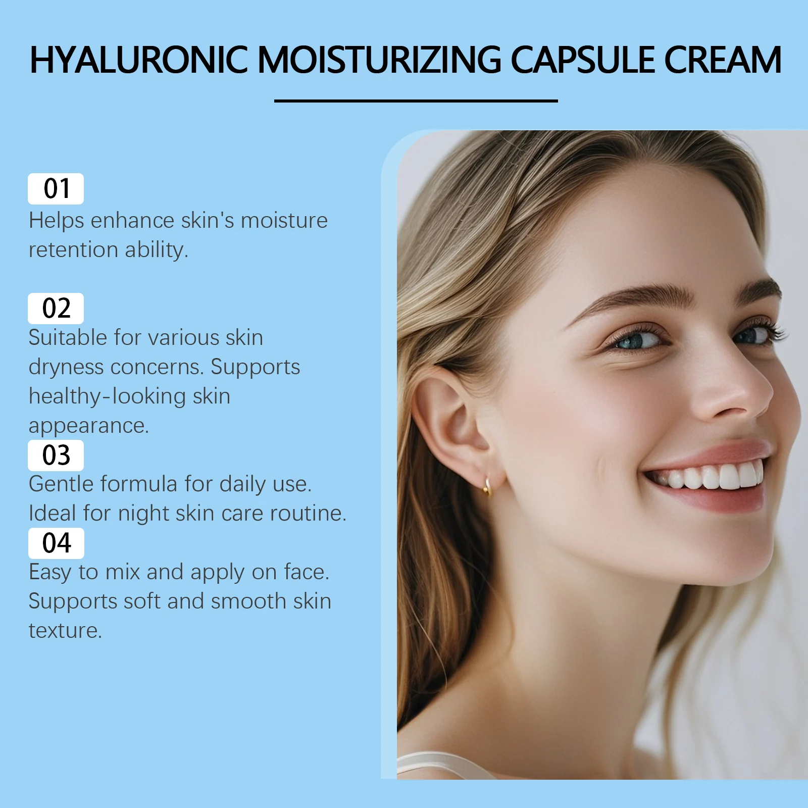 Hyaluronic Acid Moisturizing Capsule Cream 55g Hydrating Gel with Blue Capsule for Soft Skin 10 hyaluronic acid moisturizing capsule cream 55g der 2fyk8wzh desc 10
