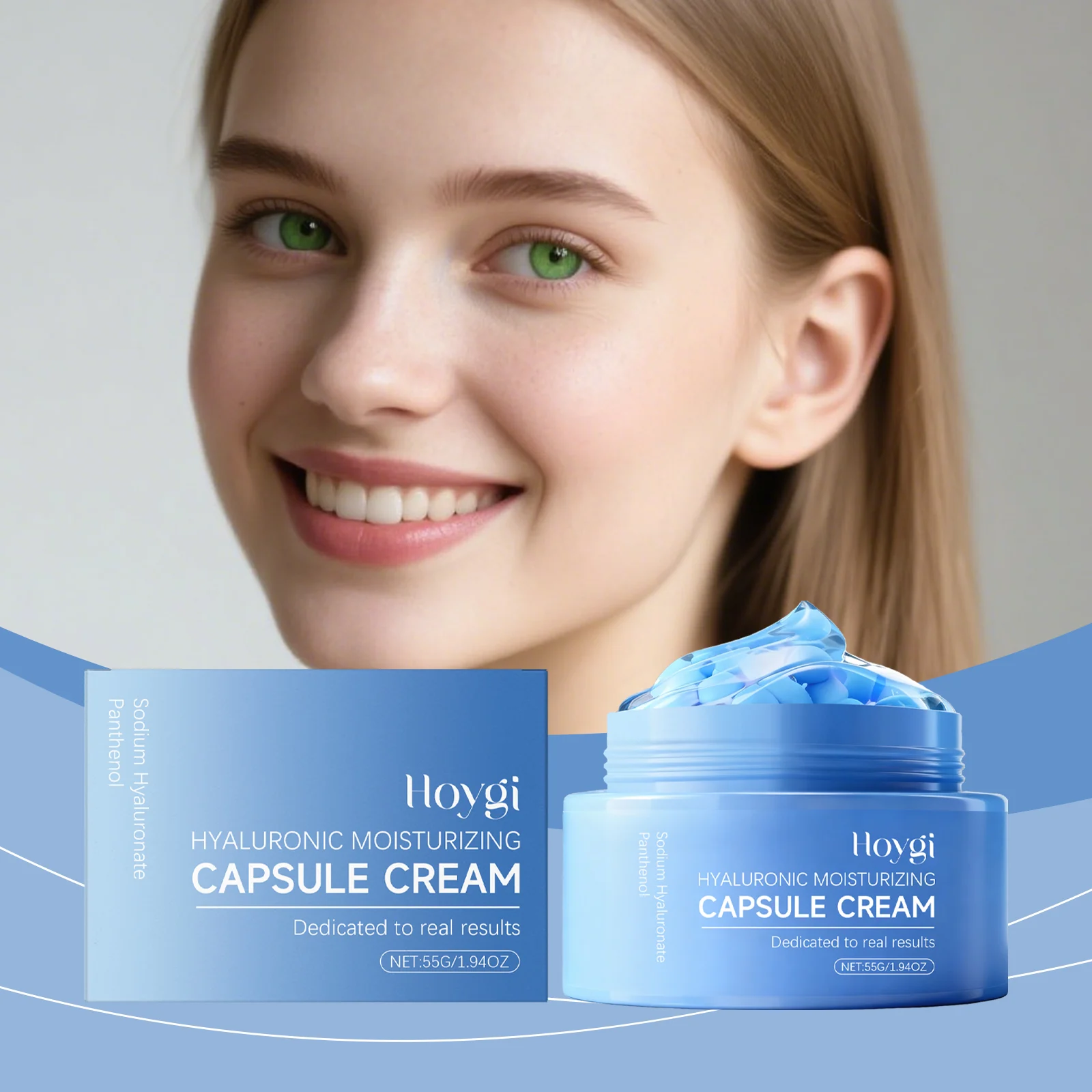 Hyaluronic Acid Moisturizing Capsule Cream 55g Hydrating Gel with Blue Capsule for Soft Skin 2 hyaluronic acid moisturizing capsule cream 55g der 2fyk8wzh desc 2