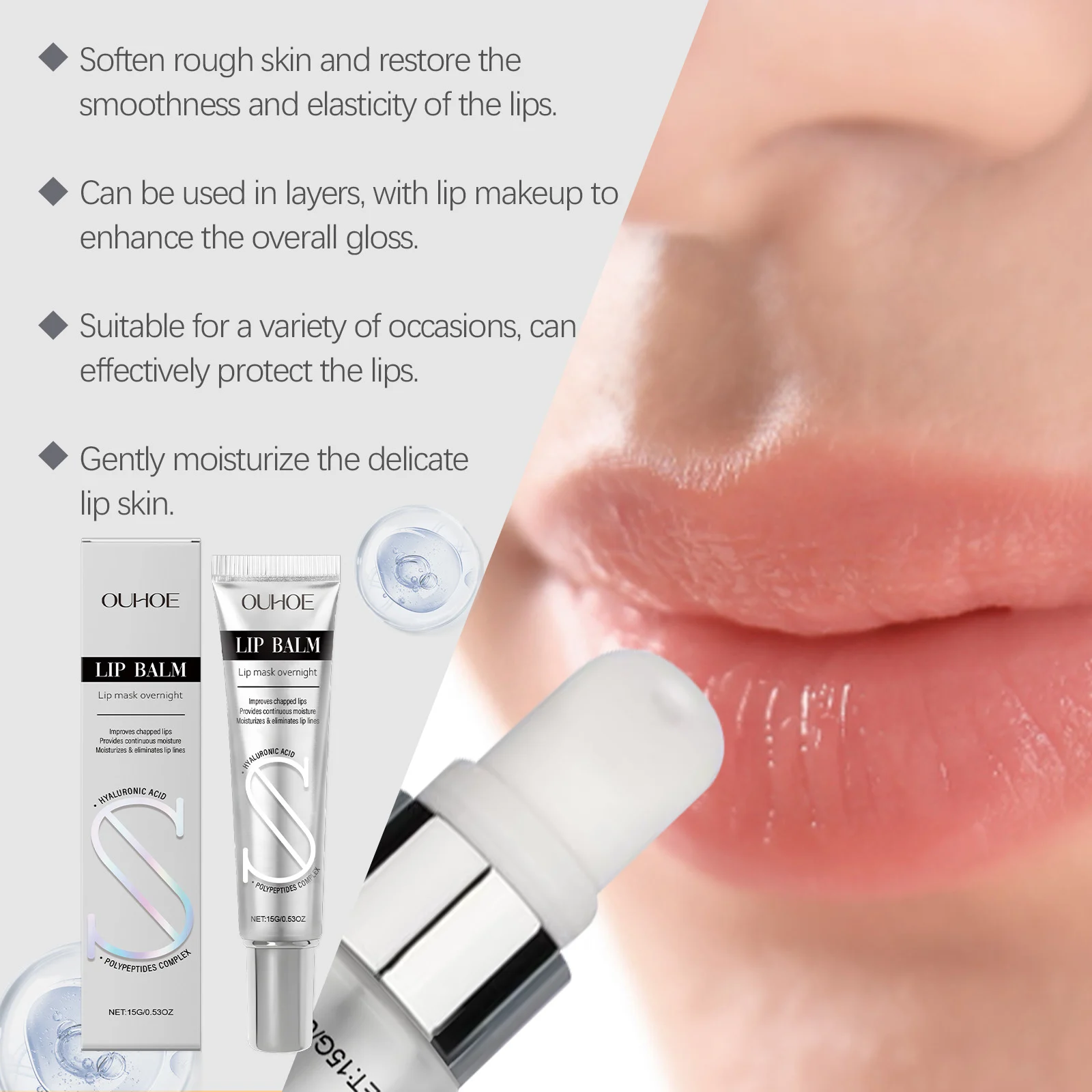 Hyaluronic Acid Peptide Lip Balm Deeply Nourishes and Smooths Dry Lips 15g 8 hyaluronic acid peptide lip balm 15g der c75efgw6 desc 8