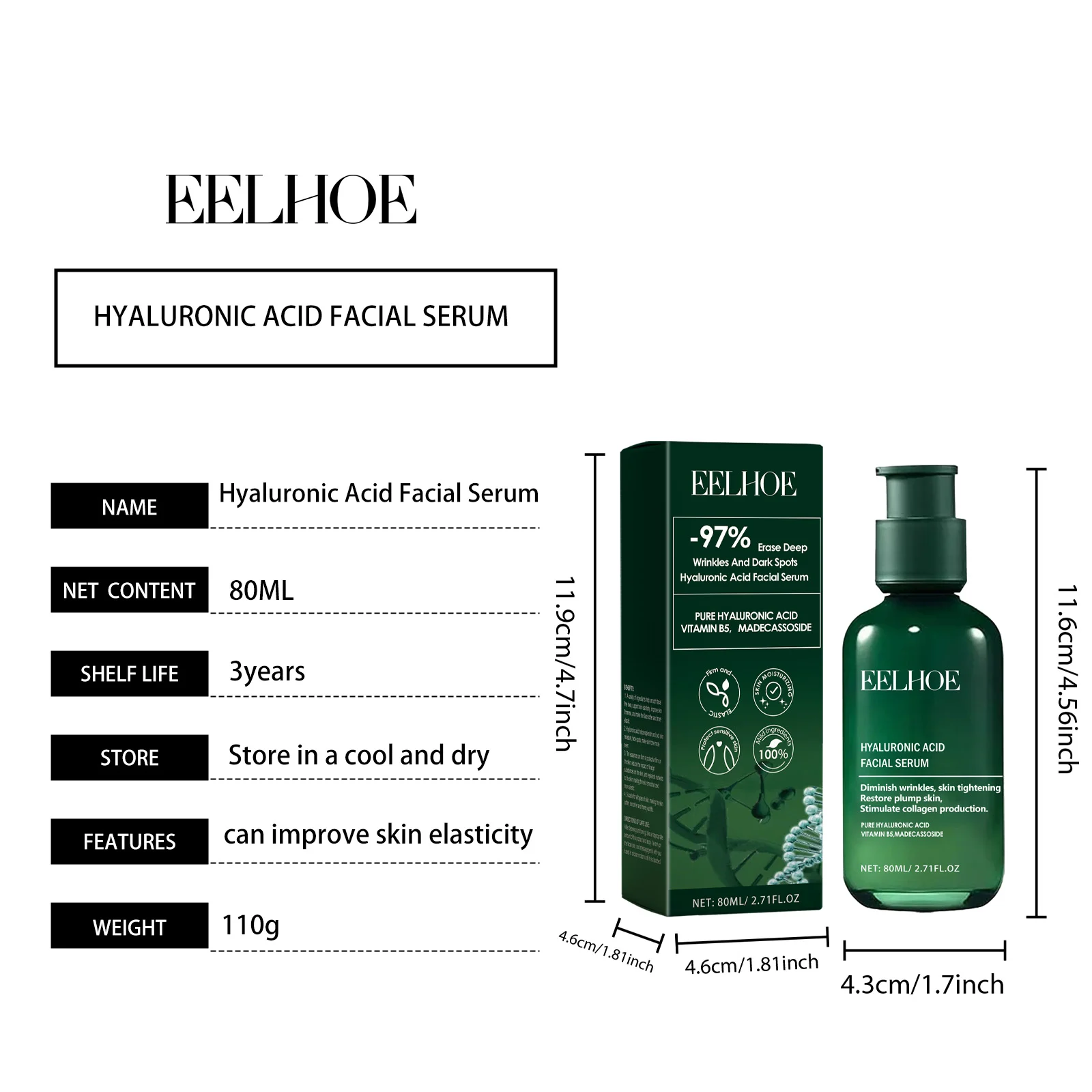 Hyaluronic Acid Serum 80ml for Face Deep Hydration Wrinkle Reduction and Radiance 1 hyaluronic acid serum 80ml cih udgaqzy4 desc 1