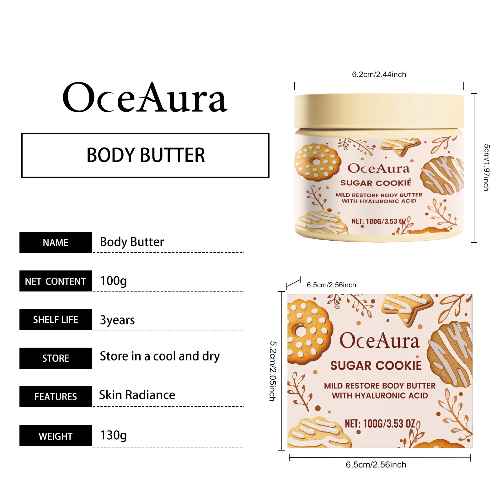 OceAura Hydrating Body Cream with Hyaluronic Acid for Moisture and Firming 1 hydrating body cream der db34r79w desc 1