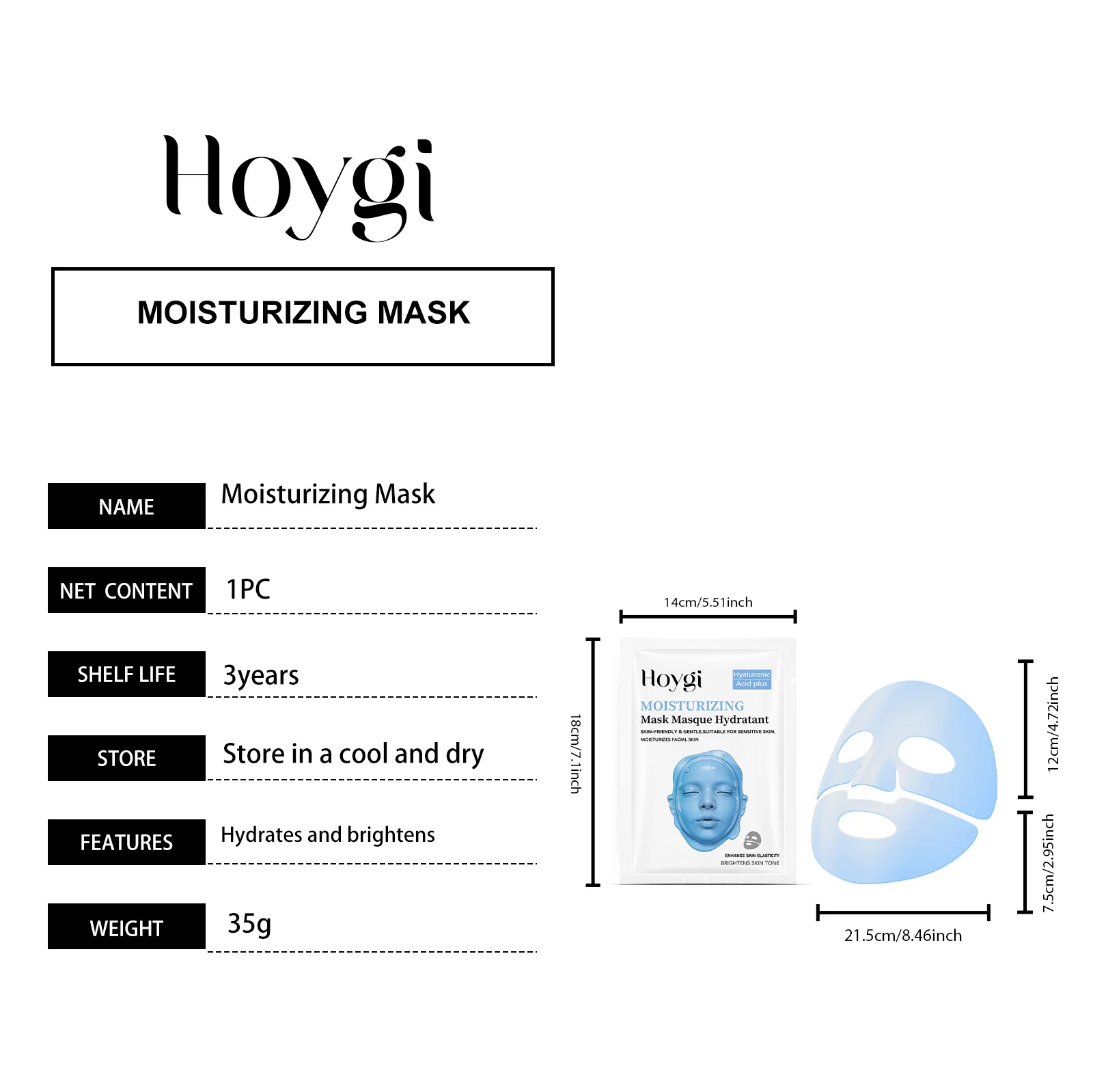 Hydrating Brightening Face Mask Sheet 1pc with Hyaluronic Acid & Arginine 2 hydrating brightening face mask sheet cih g3etqcg5 desc 2