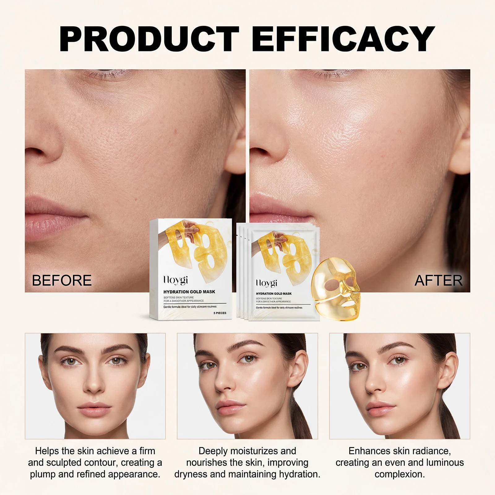 Hydrating Face Mask Box - Gentle Nourishing & Firming Skincare Sheet Mask 9 hydrating face mask sheet cih 5y7vav5p desc 9