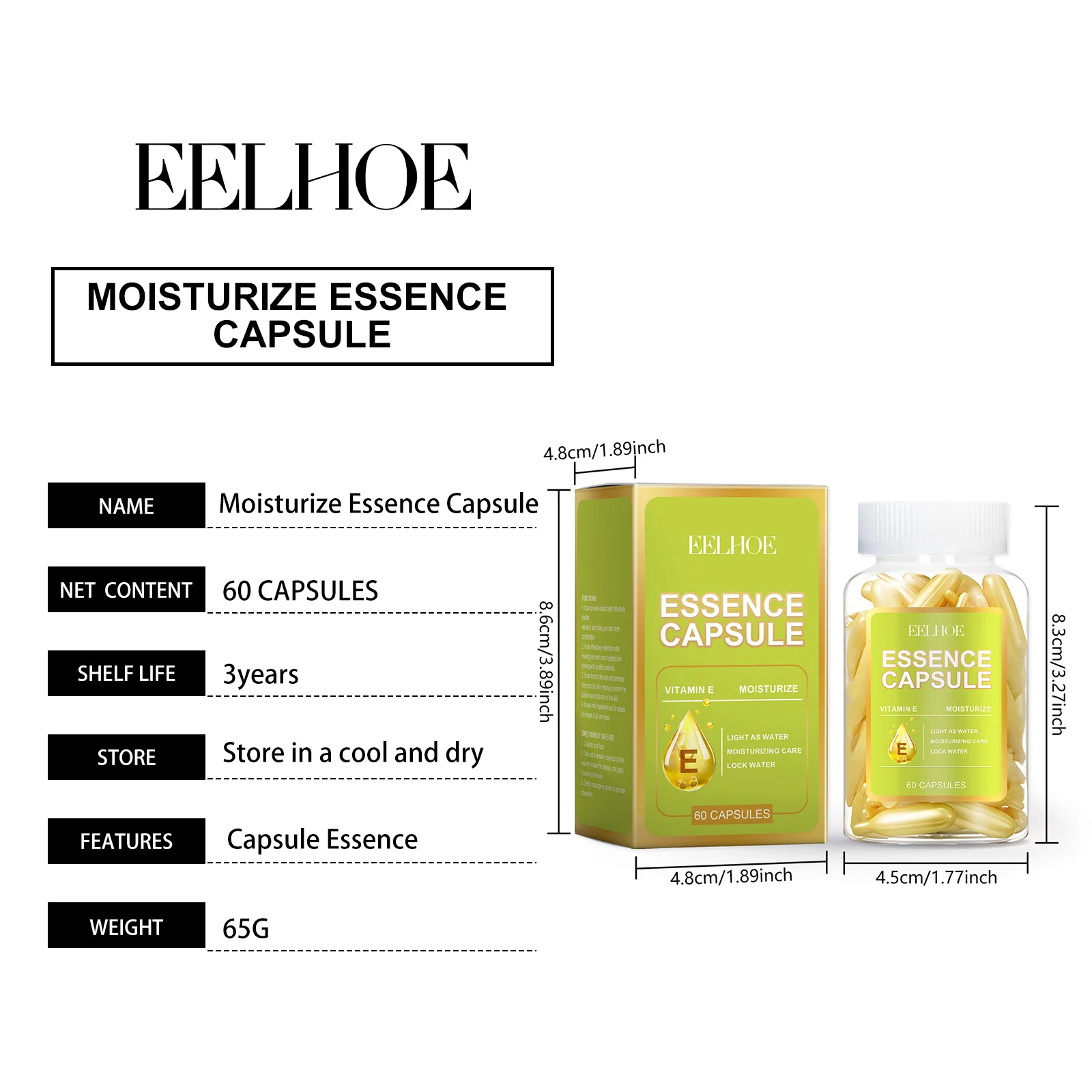 Hydrating Facial Essence Capsules Nourishing Moisture Lock Vitamin E & Hyaluronic Acid 60 Capsules 1 hydrating facial essence capsules vitamin e hyaluronic acid cih udstmv2q desc 1