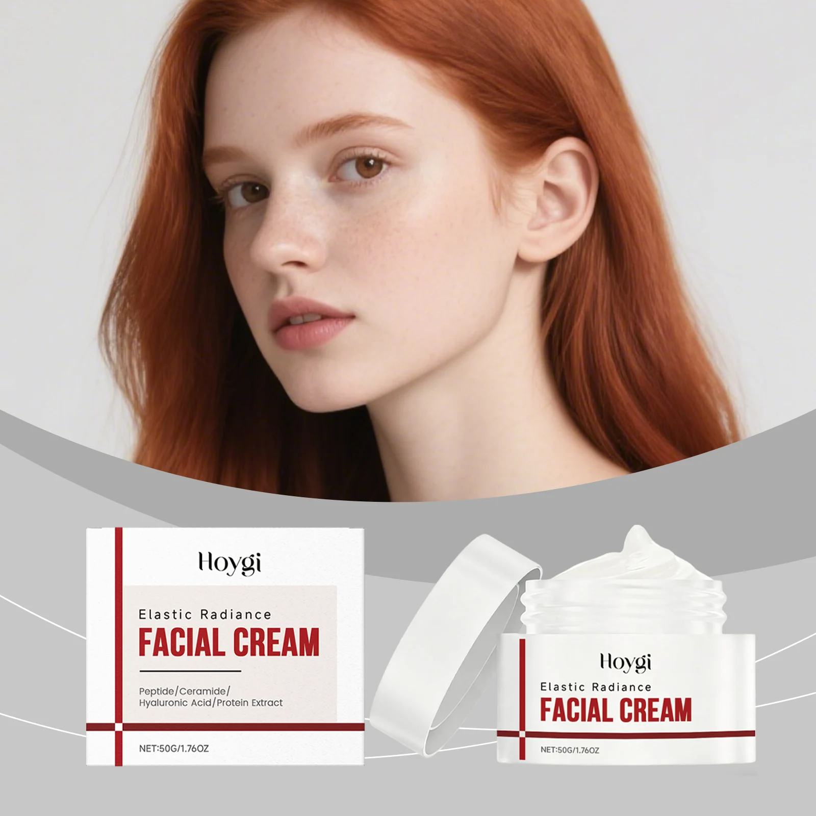 Hoygi Elastic Radiance Facial Cream Hydrating Moisturizer with Hyaluronic Acid & Peptide 2 hydrating facial moisturizer cream der s6x7g362 desc 2