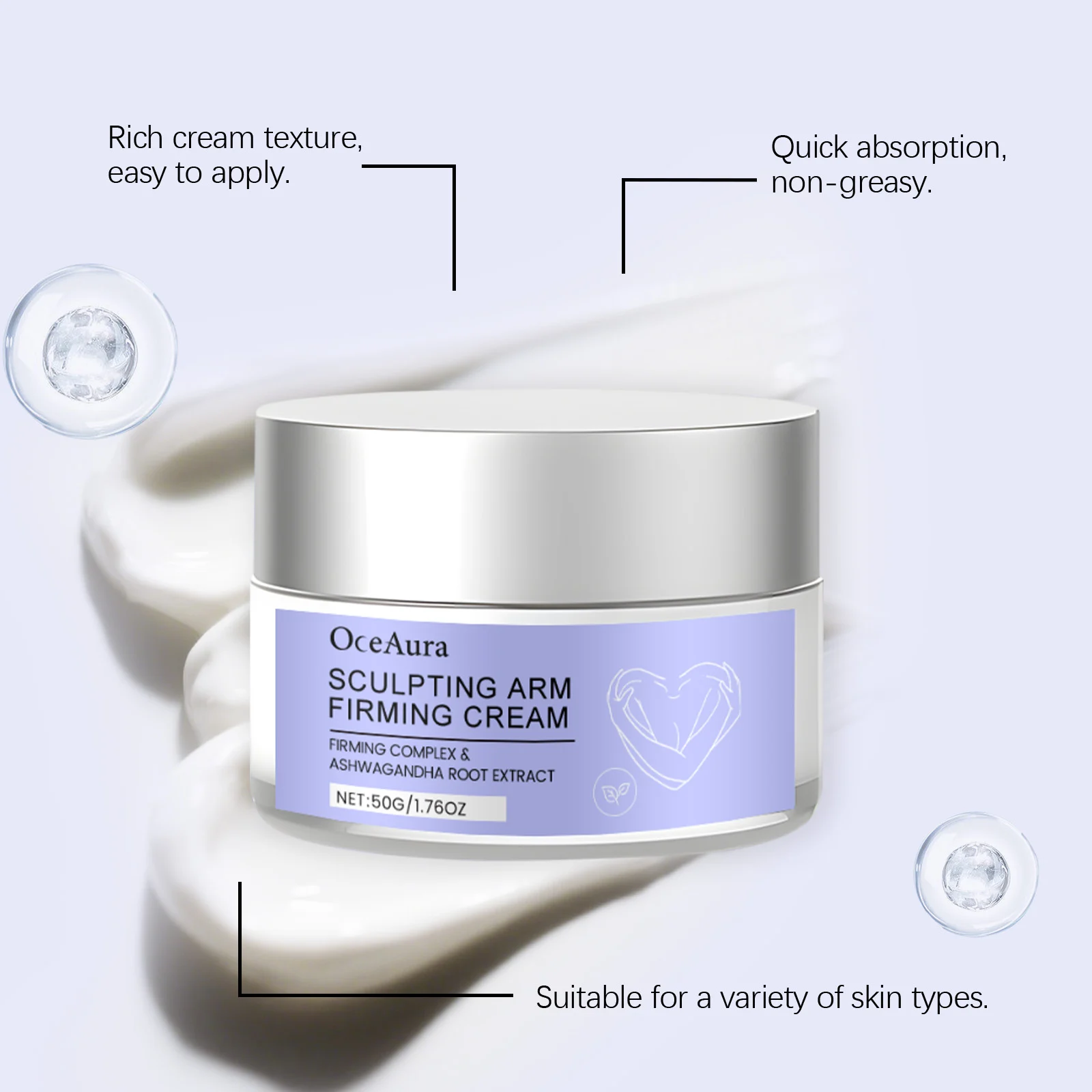 Hydrating Moisturizing Cream 50g with Hyaluronic Acid & Retinol for Wrinkle Reduction 7 hydrating moisturizing cream 50g cih ezrg5abd desc 7