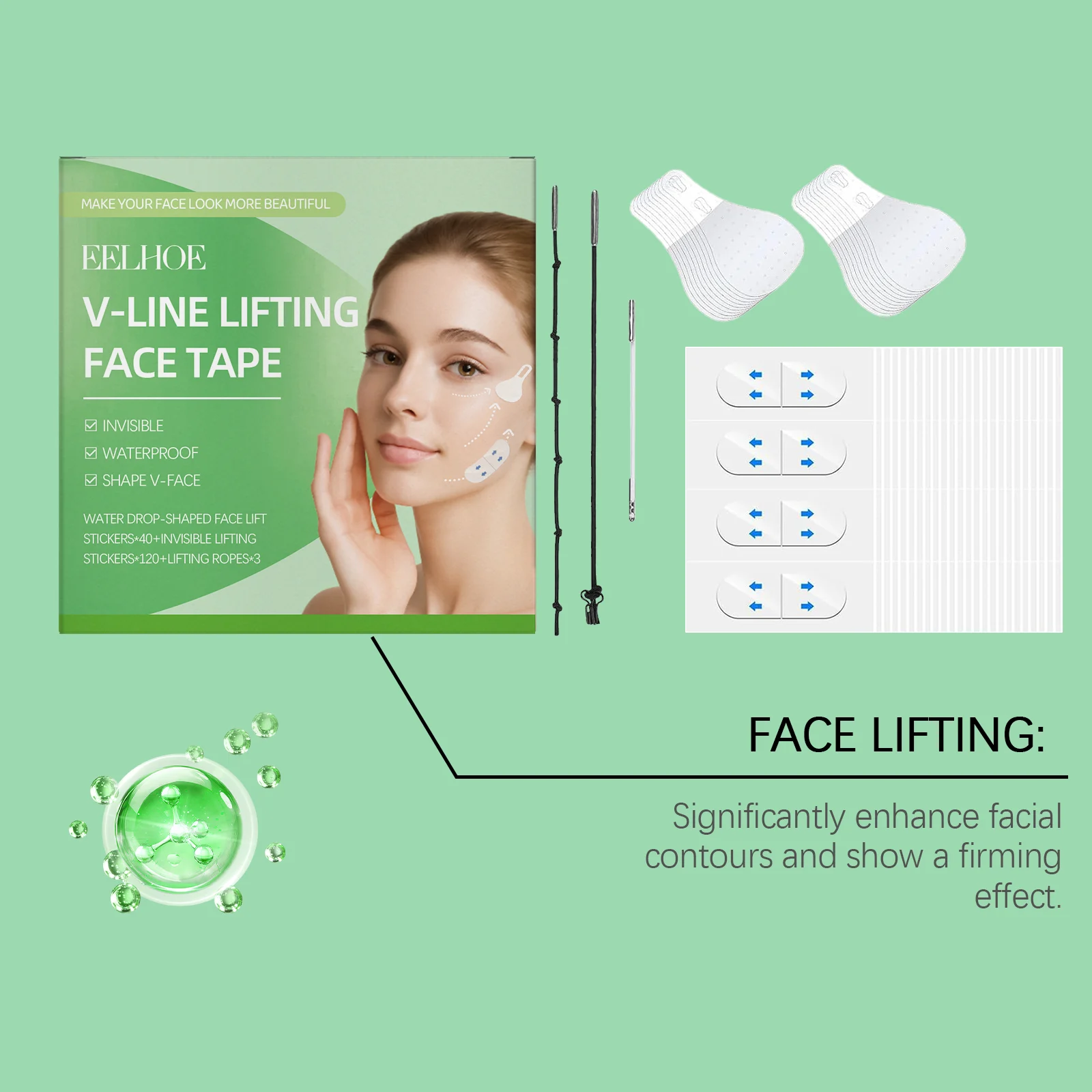 Invisible Face Lifting Tape Set Instant V-Line Lift Facial Contouring Stickers 7 invisible face lifting tape set instant v line lift cih z4pacaw3 desc 7
