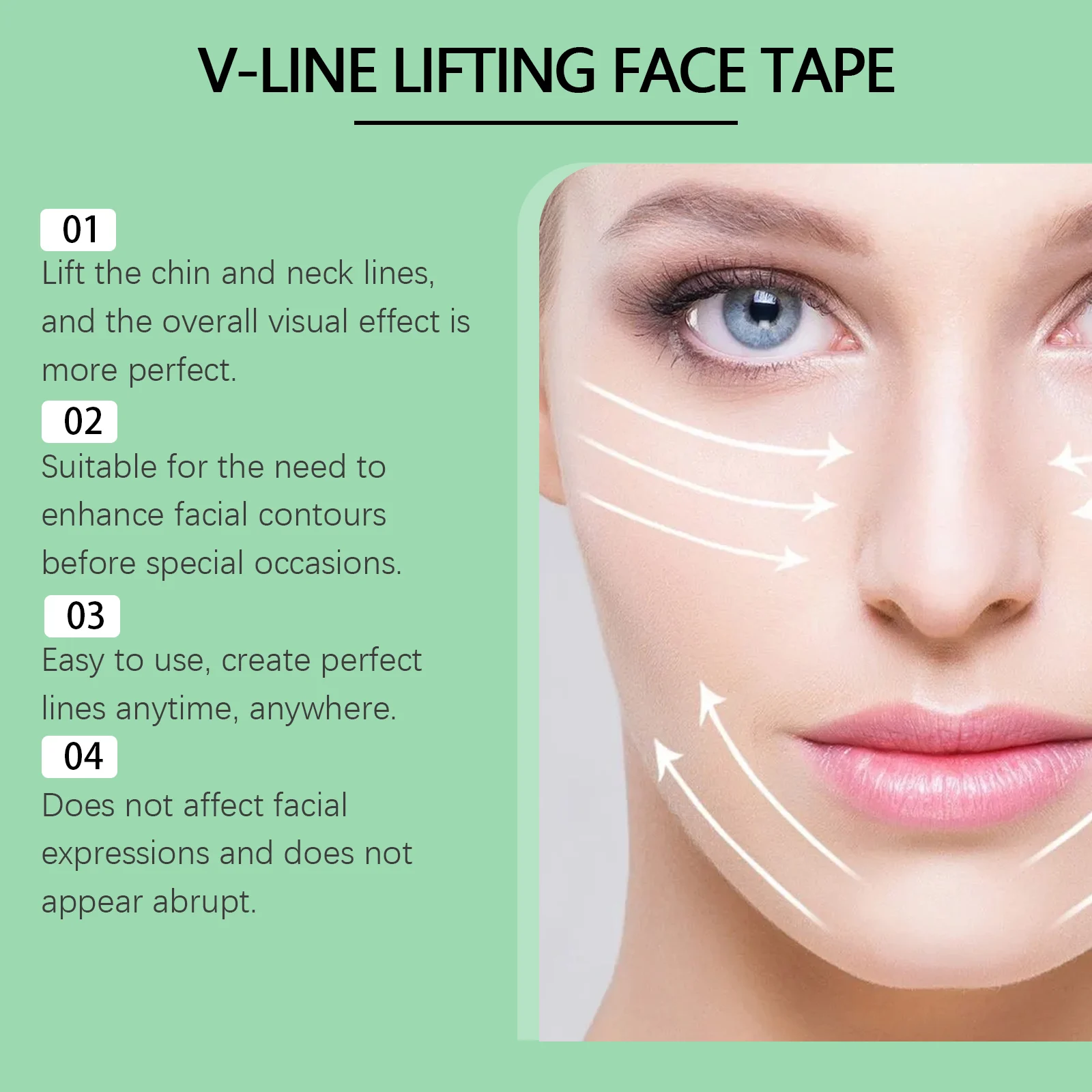 Invisible Face Lifting Tape Set Instant V-Line Lift Facial Contouring Stickers 9 invisible face lifting tape set instant v line lift cih z4pacaw3 desc 9