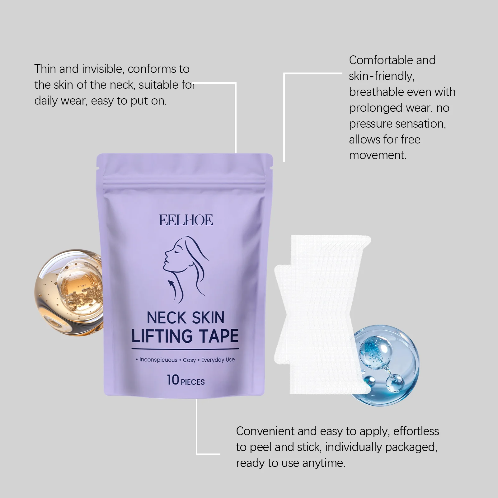 Neck Firming Tape Invisible Neck Skin Lifting Tape 10pcs 6 invisible neck firming skin lifting tape der aewrtrbz desc 6