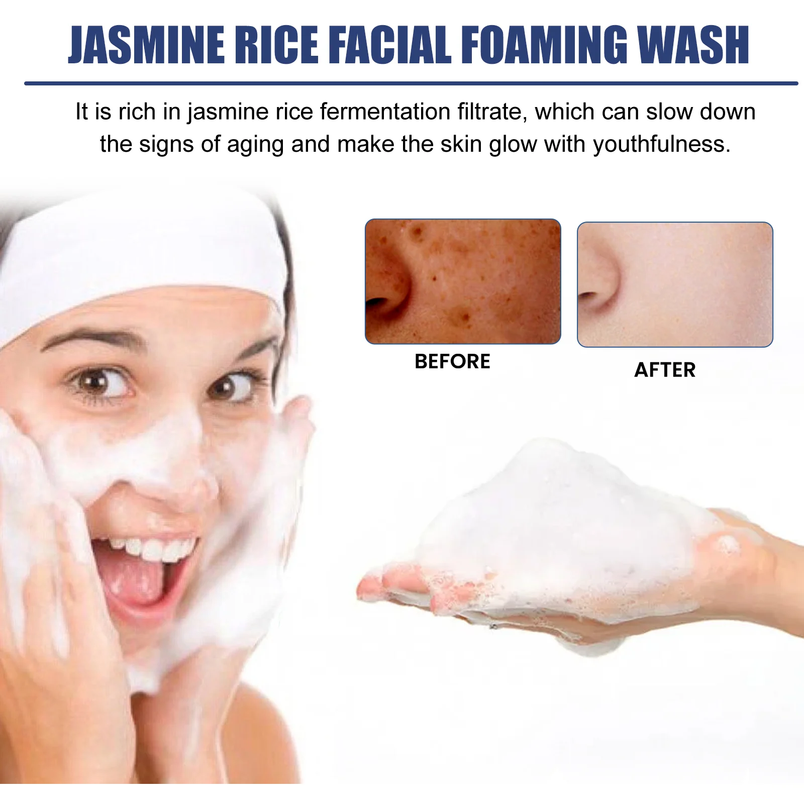 Jasmine Rice Facial Foaming Wash 100g Deep Cleanse Pores Moisturize Skin 5 jasmine rice facial foaming wash 100g cih 3d4m7av9 desc 5