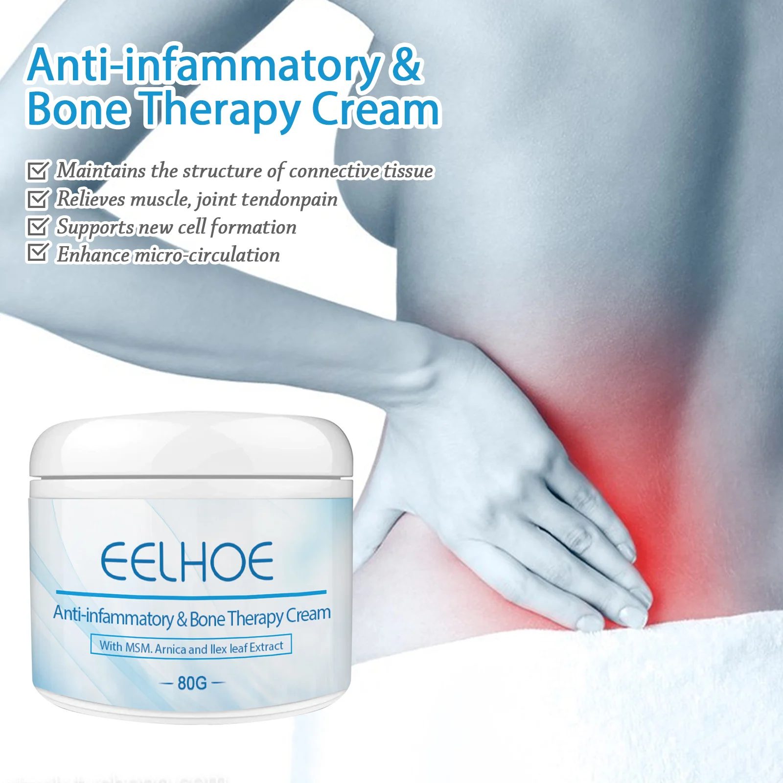 Joint Relief Cream for Knee Neck Back Pain with Glucosamine & Arnica 80g 1 joint relief cream glucosamine arnica 80g cih 54jsb2sx desc 1
