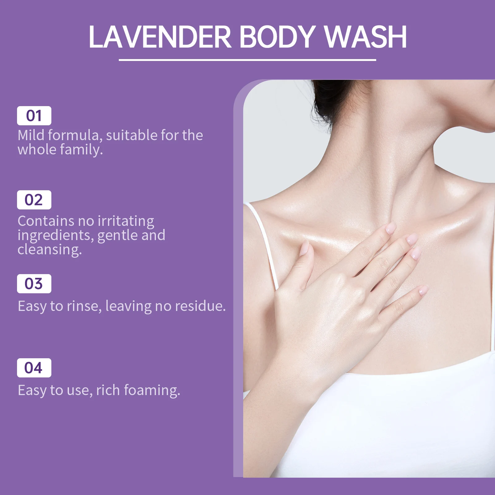 Lavender Moisturizing Body Wash 100g for Dry Skin with Shea Butter and Coconut Oil 5 lavender moisturizing body wash 100g cih az97g69n desc 5