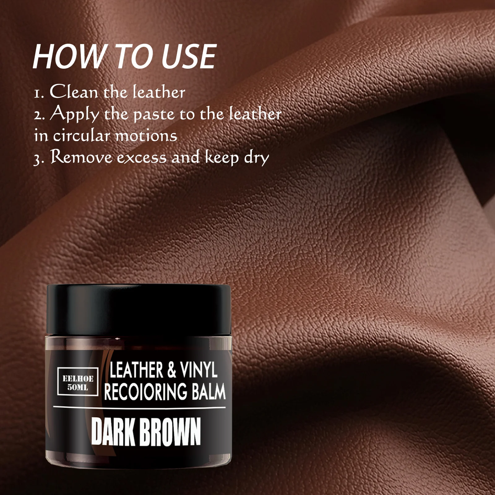 Leather Recoloring Balm 50ml for Car Seats, Sofas, Jackets & Bags Repair & Restoration 5 leather recoloring balm care oil 50ml cih uk5bxs2y desc 5
