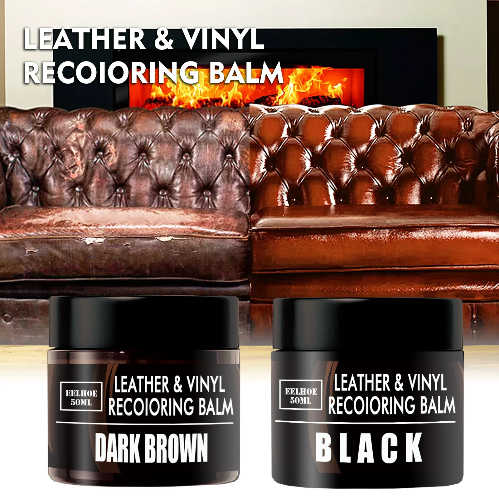 Leather Recoloring Balm 50ml for Car Seats, Sofas, Jackets & Bags Repair & Restoration 7 leather recoloring balm care oil 50ml cih uk5bxs2y desc 7