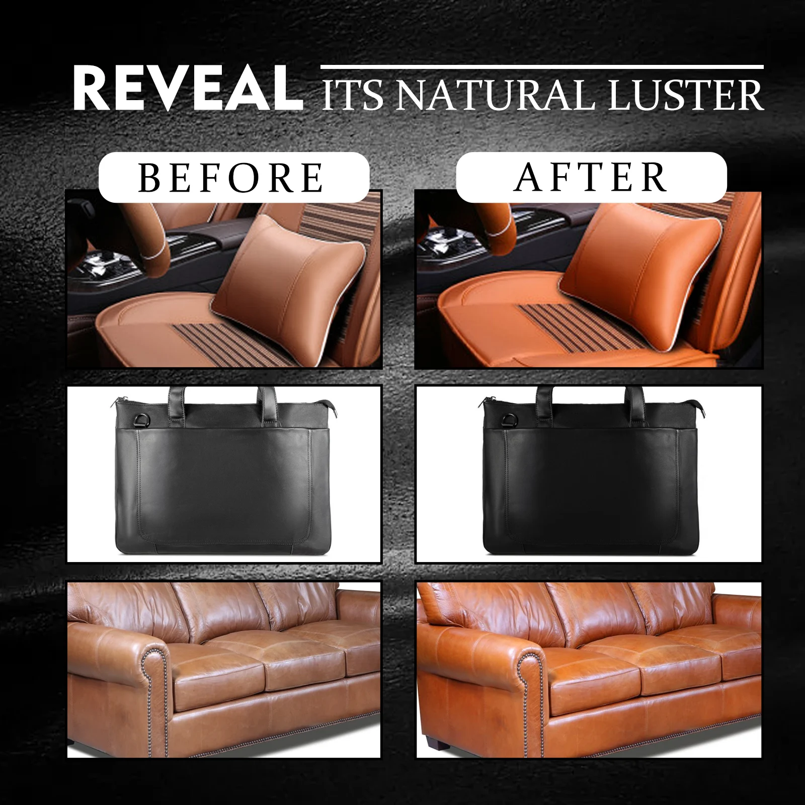 Leather Recoloring Balm 50ml for Car Seats, Sofas, Jackets & Bags Repair & Restoration 8 leather recoloring balm care oil 50ml cih uk5bxs2y desc 8
