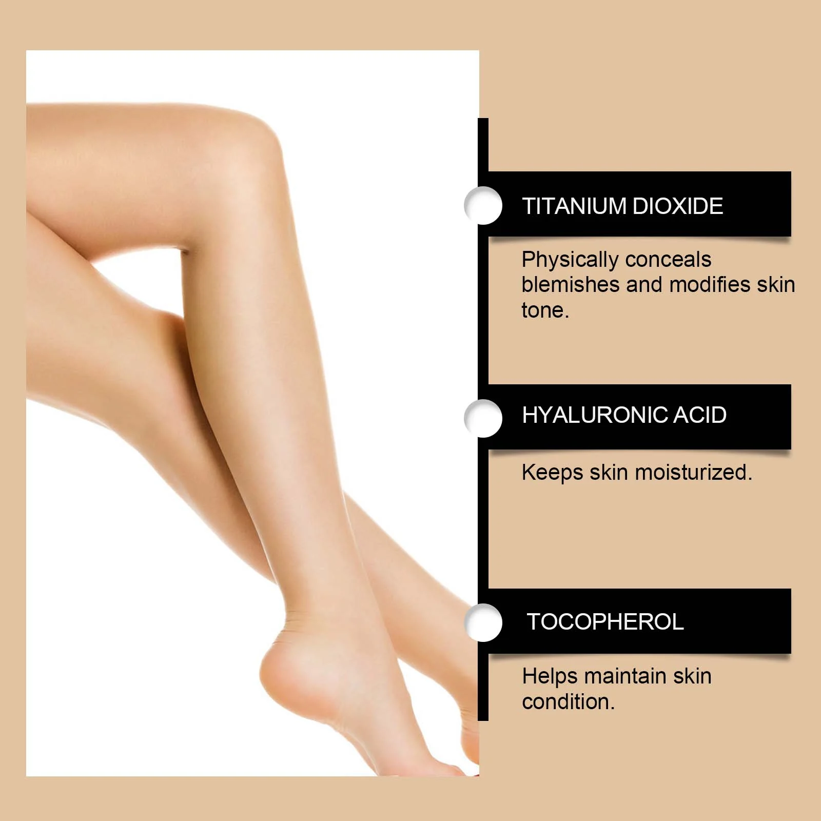 OceAura Medium Tone Leg Makeup Cream - Waterproof, Long-Lasting Concealer for Smooth Legs 10 leg concealer makeup cream der azsrk8gu desc 10