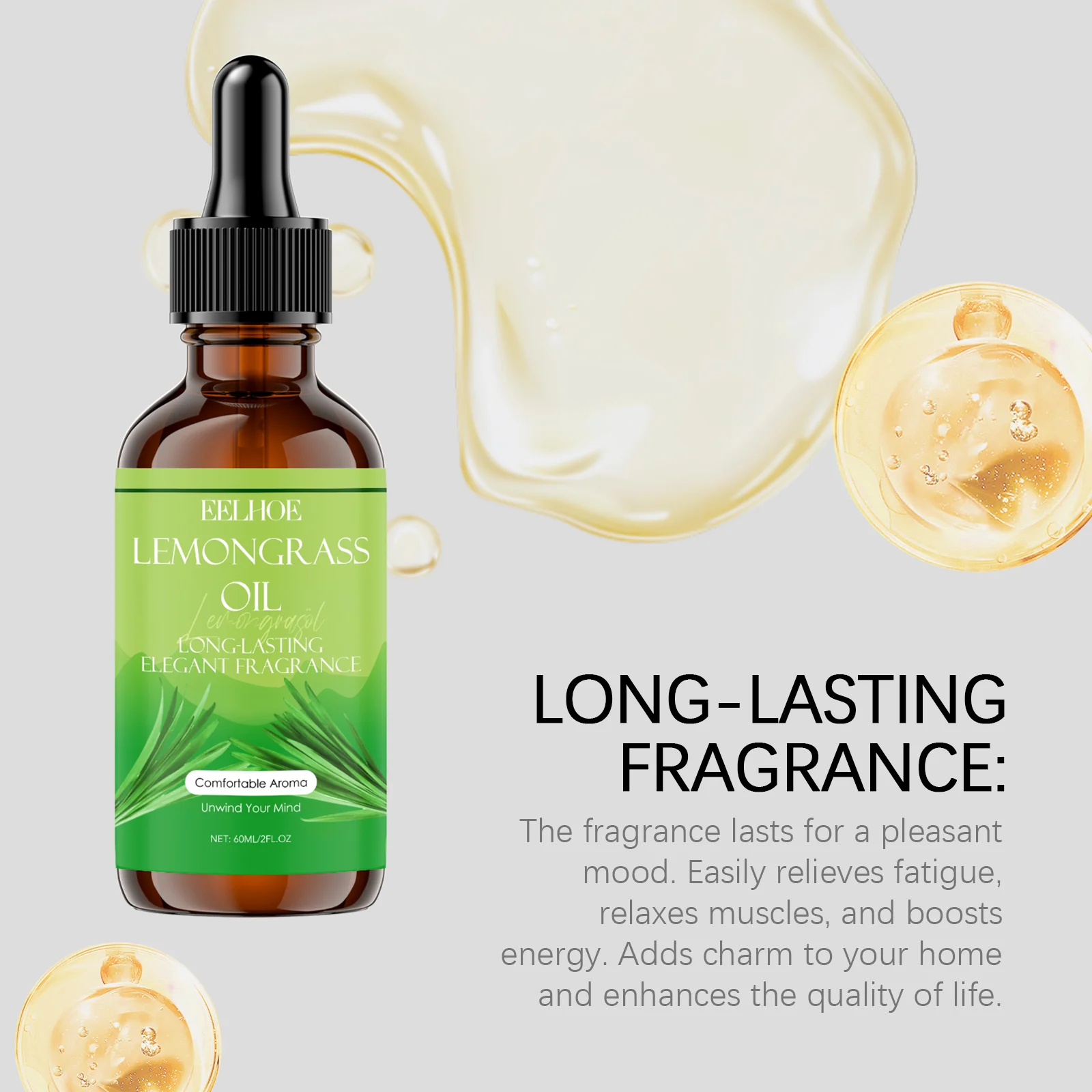 Lemongrass Essential Oil 60ml for Diffuser, Skin & Aromatherapy with Jojoba & Castor Oil 7 lemongrass essential oil 60ml der nrt7vhsu desc 7