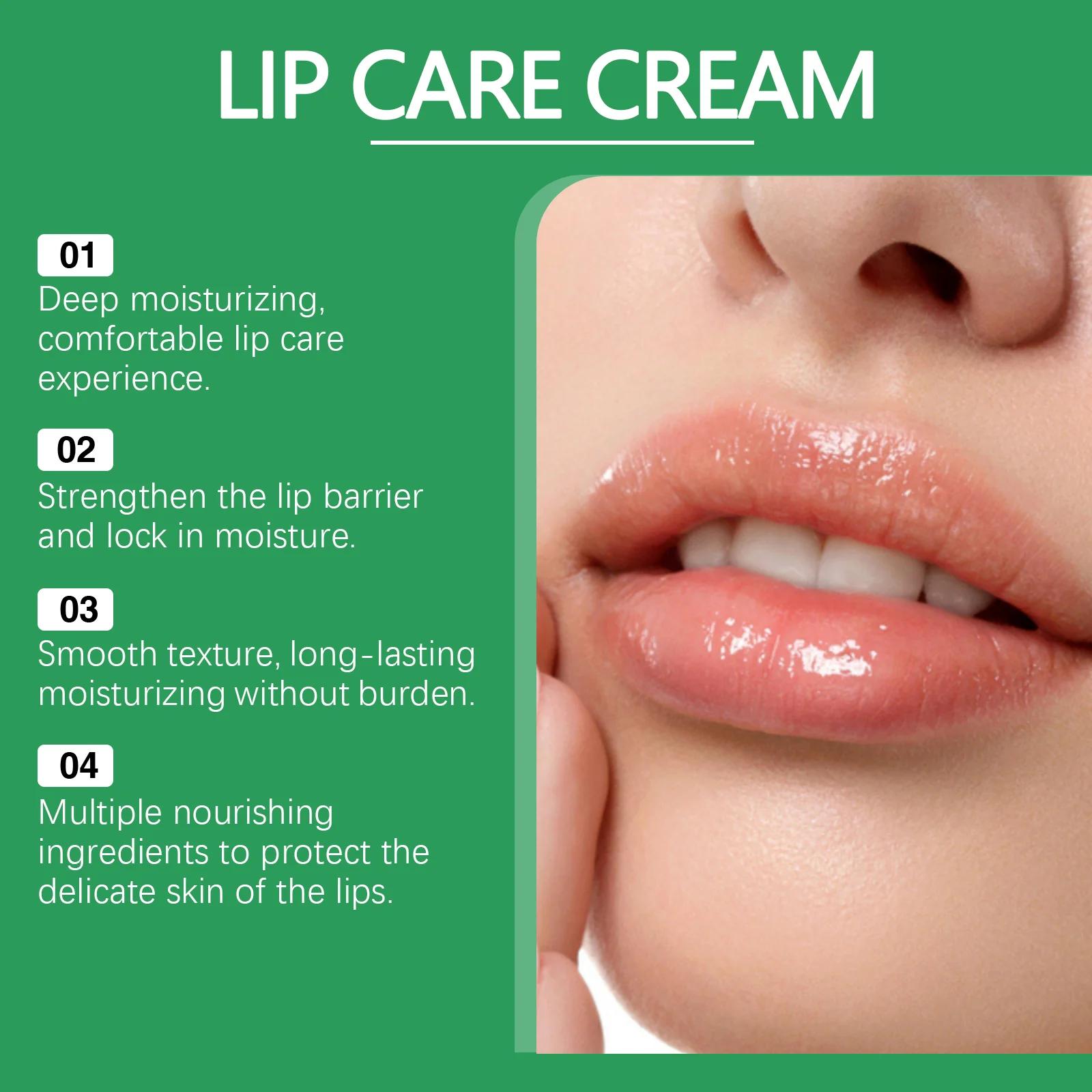 OUHOE Lip Care Cream for Dry Lips, Moisturizing with Hyaluronic Acid & Vitamin E 4 lip care cream der sa3ey72m desc 4