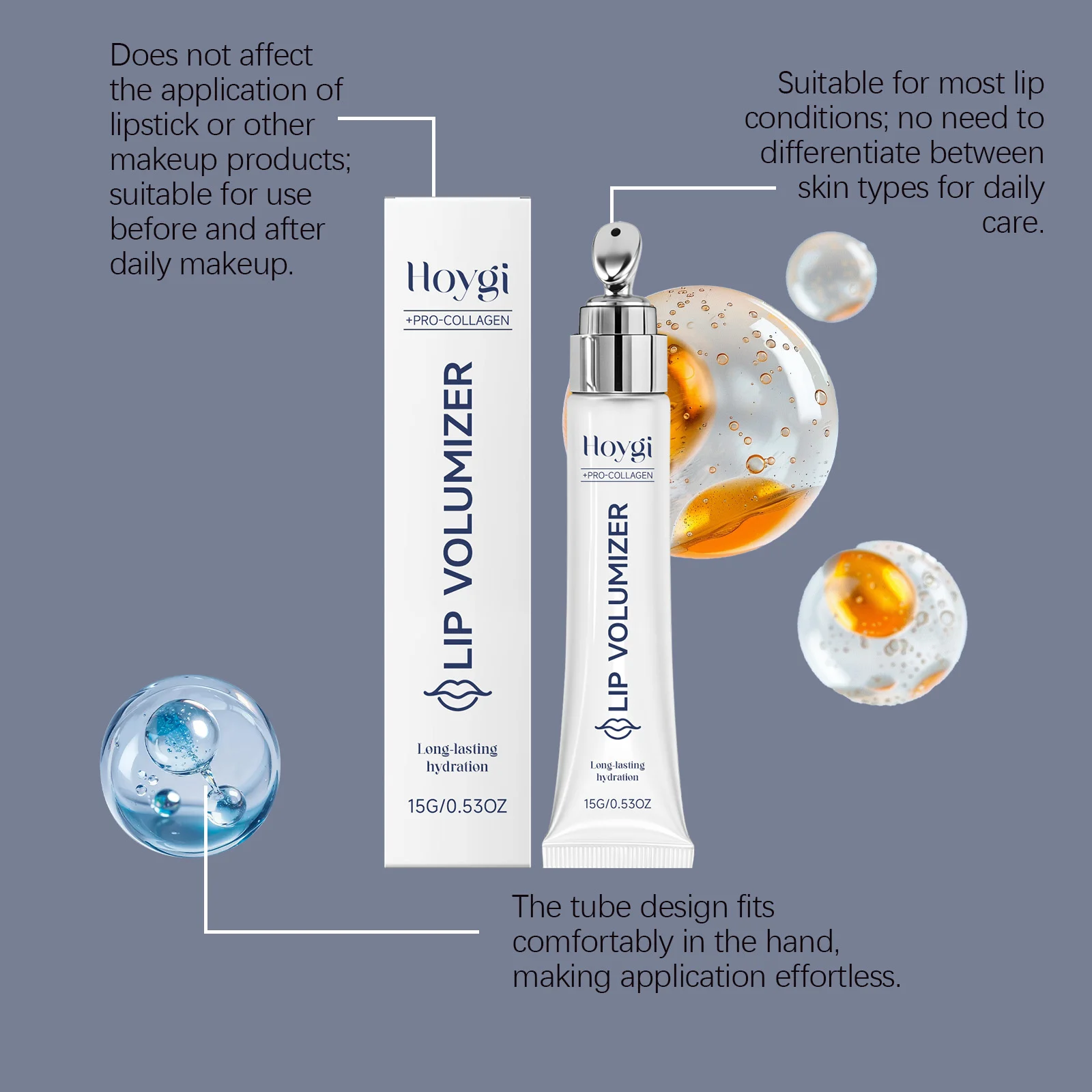 Lip Plumping Gloss 15g, Lightweight Hydrating Lip Oil with Hyaluronic Acid & Retinol for Daily Care 7 lip plumping gloss 15g hydrating lip oil cih pda3muka desc 7